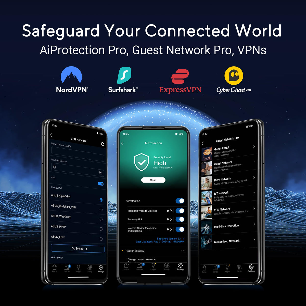 ASUS RT-BE86U BE6800 Dual-Band WiFi 7 Router, Supports 4096-QAM, MLO, AI WAN Detection, AiMesh, Subscription-Free Network Security, and Comprehensive VPN Features, Guest Network Pro, Gaming