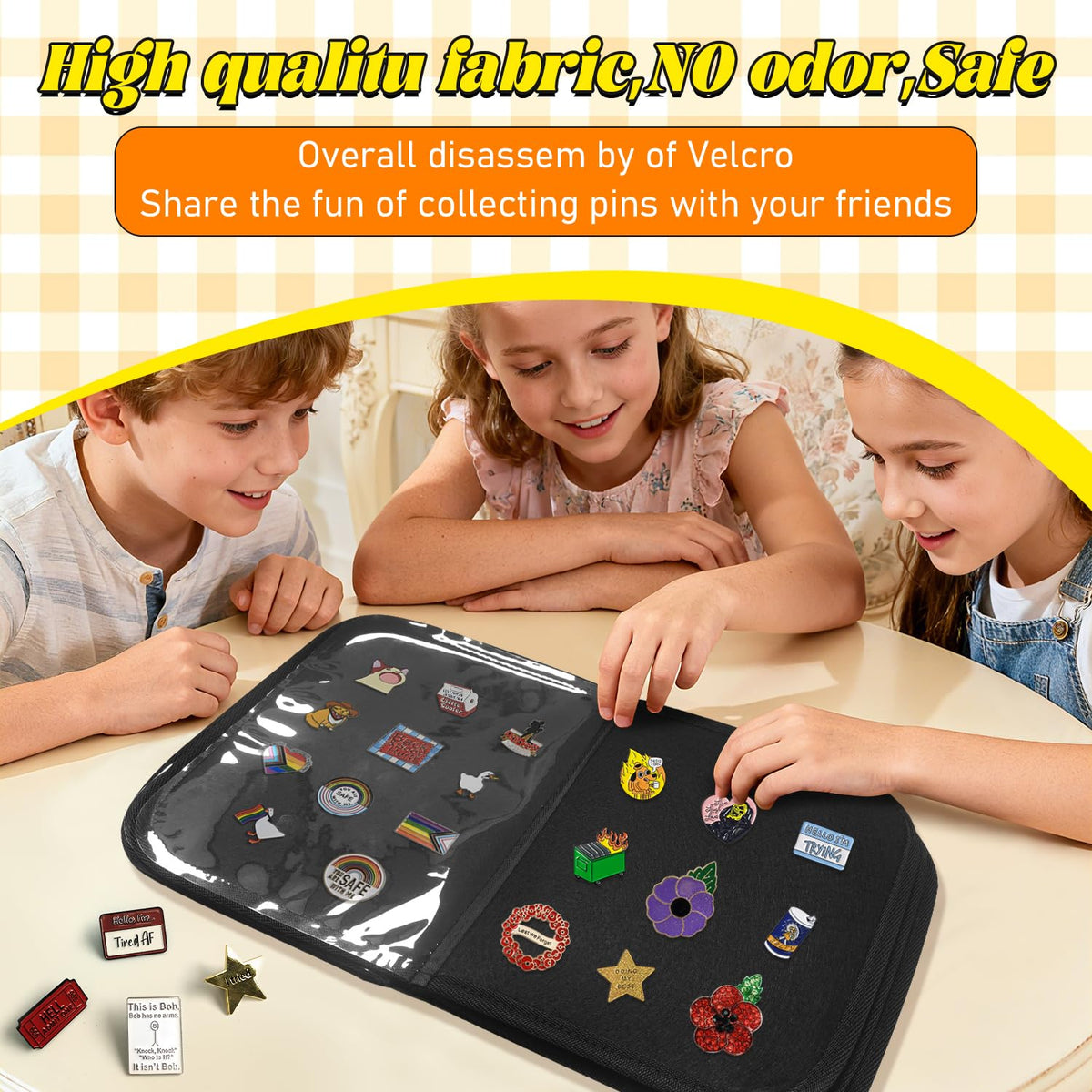 Enamel Pin Display Bag, Pin Book, Pin Holder, Pin Board for Collectors, Pin Collection Book, Suitable for Various Sizes of Pins, Travel Souvenir, Brooches, Medals