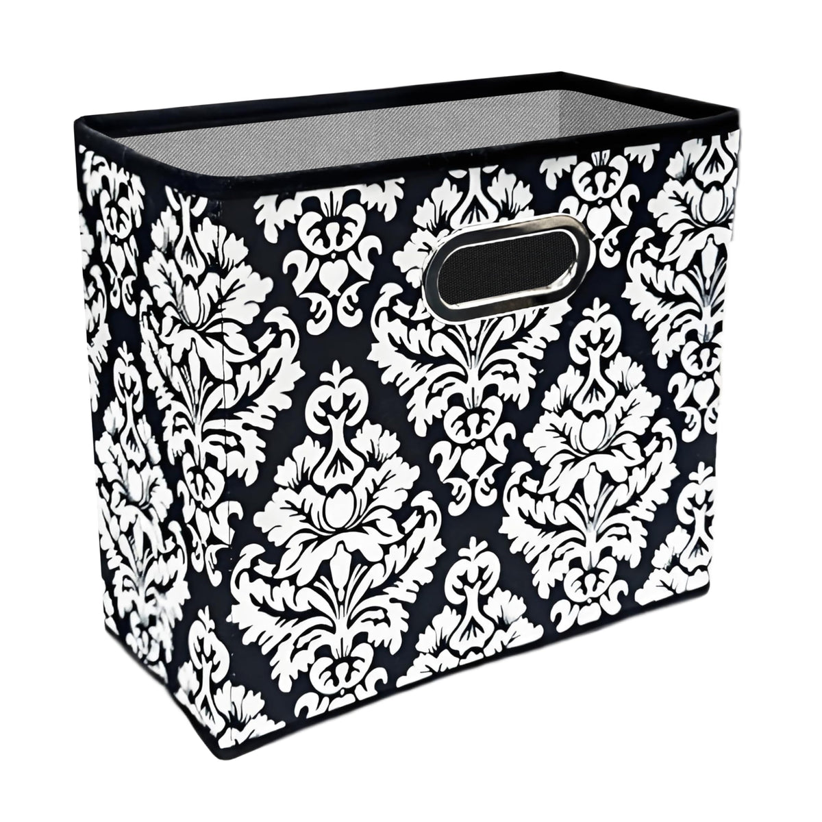 Fozxsvg Black 4.5 Gallon Fabric Trash Can, Waterproof Cute Waste Basket, Decorative Trash Bin for Bedroom, Office, Living Room, Kitchen
