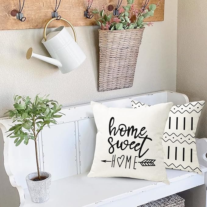 YCOLL Pillow Covers 16x16 Set of 4, Modern Sofa Throw Pillow Cover, Decorative