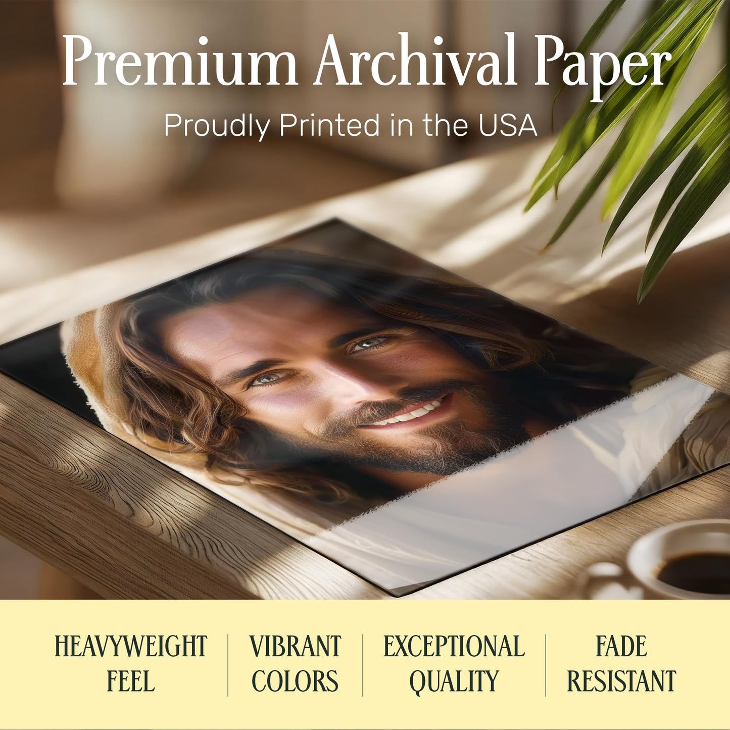 Jesus Portrait Wall Art Print - 11x14 Christian Canvas Art - Inspirational Religious Home Decor - Modern Spiritual Artwork for Living Room Bedroom - Picture of Christ - Premium Quality - Unframed