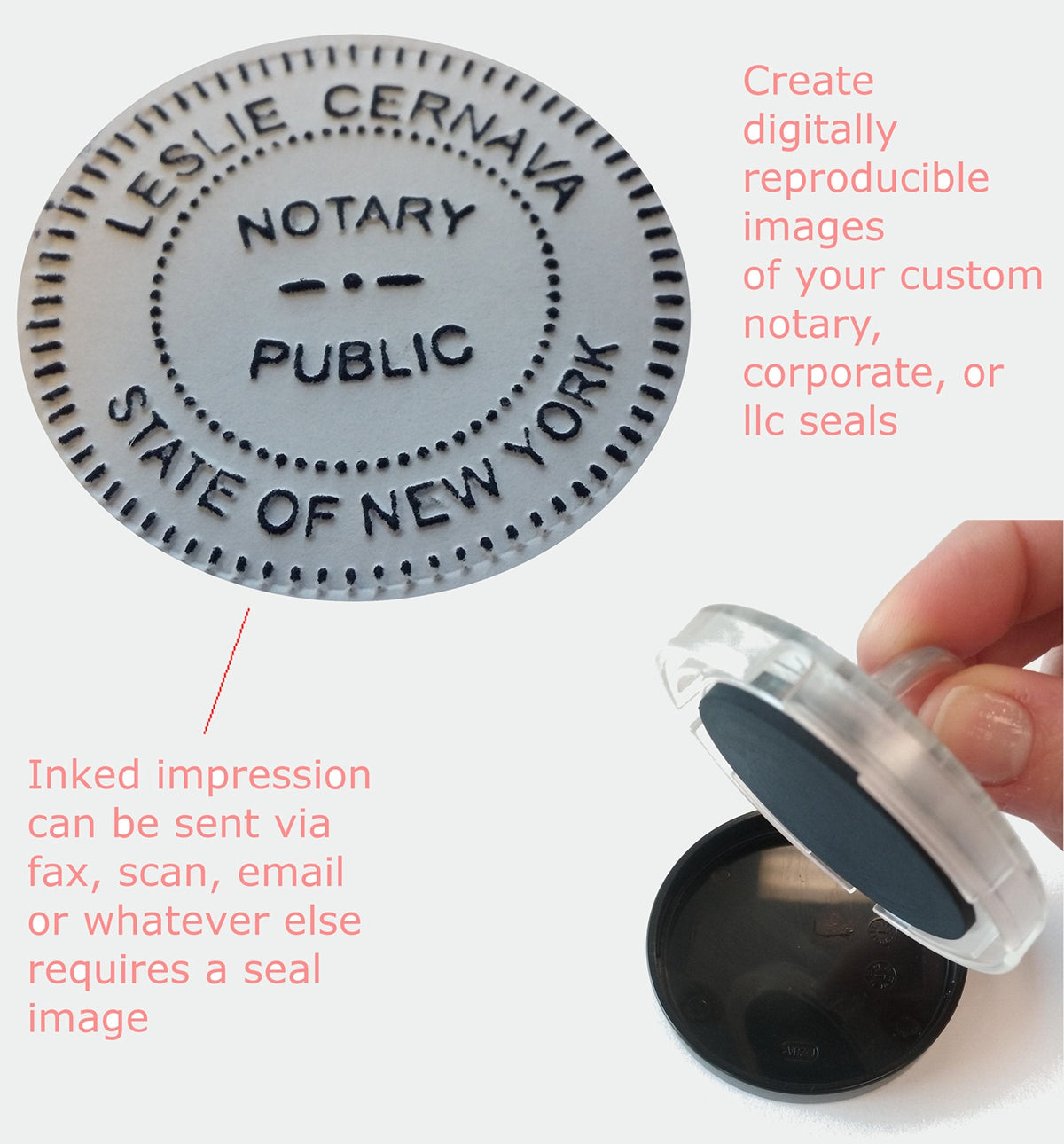 Hubco Seal Impression Inker, Shiny, 2-inch Round Diameter