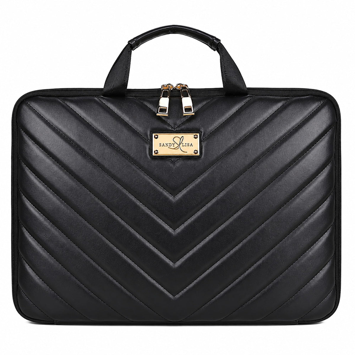 SANDY LISA Capri Women Laptop Sleeve |Compatible with MacBook Pro 14 inch | MacBook Air/Pro 13-13.3 Notebook | MacBook Air M2 13 inch | Buttery Soft Padded Chevron - Black