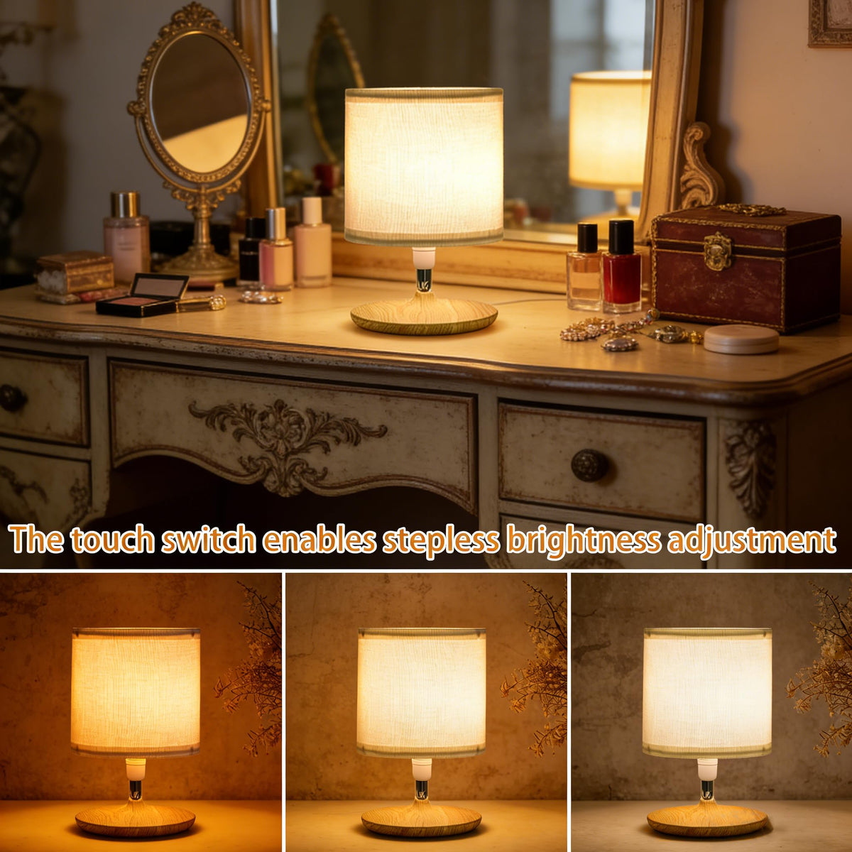 DKCWN Table Lamps Set of 2, Bedside Lamps with USB C Ports for Nightstand, Dimmable Touch Table Lamps for Bedroom Living Room, 3 Color Temperatures with Remote & App Control, 2 LED Bulbs Included