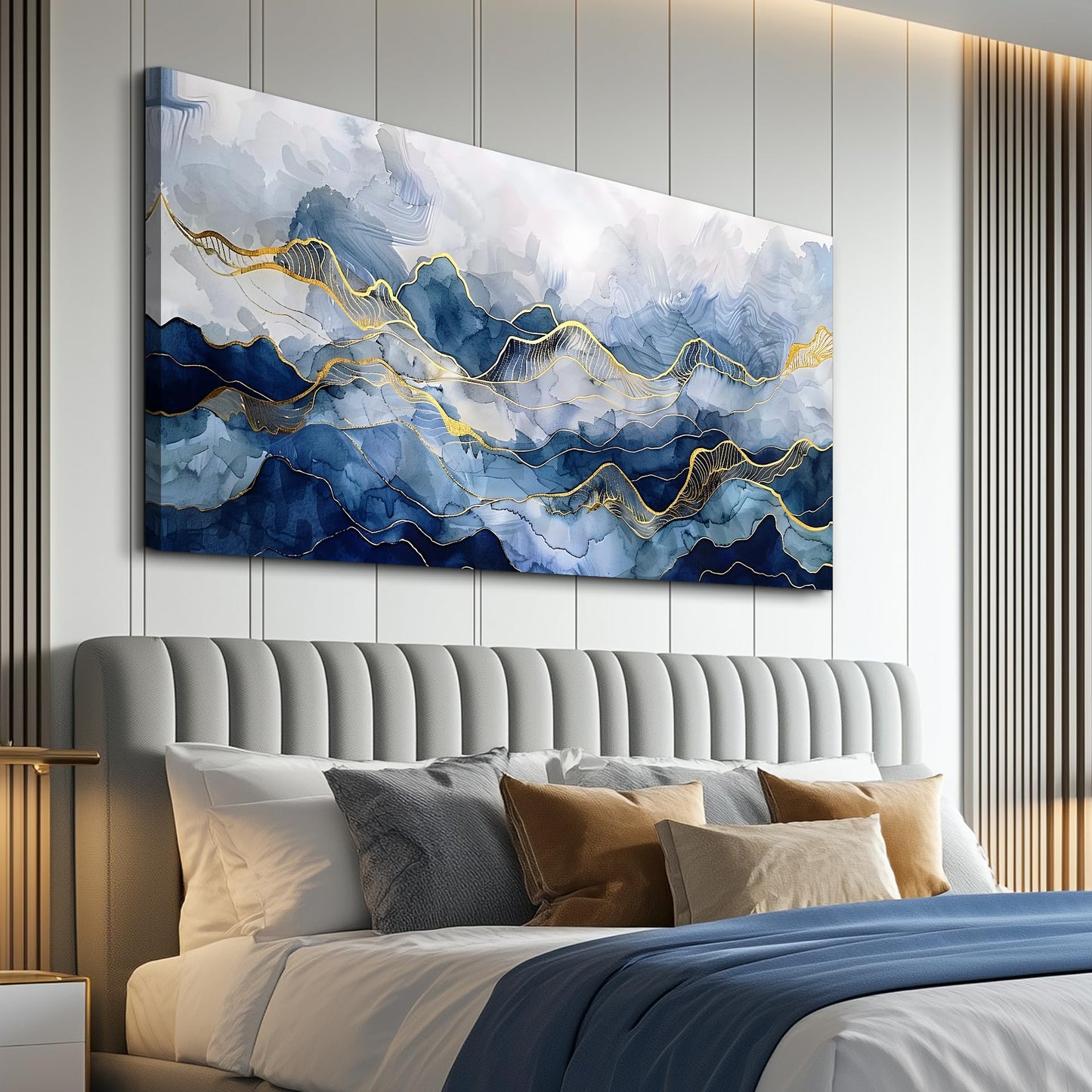 FUHAIHUA Abstract Ink Paintings Canvas Decor For Bedroom Wall Art For Living Room Office Decorations Minimalism Pictures Canvas Prints Artwork Ready to Hang Modern Home Decor 20"X40"