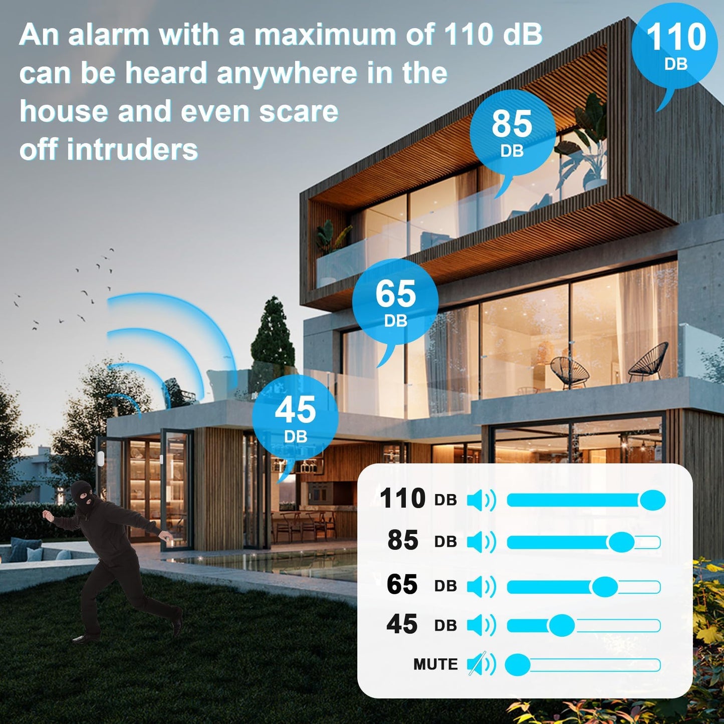 SanJie Door Chime, Door Open Contact Sensor Alarm with 500 FT Range,26 Chimes 5 Adjustable Volume for Business/Store/Home/Office When Entering 2 Receivers +1 Sensors