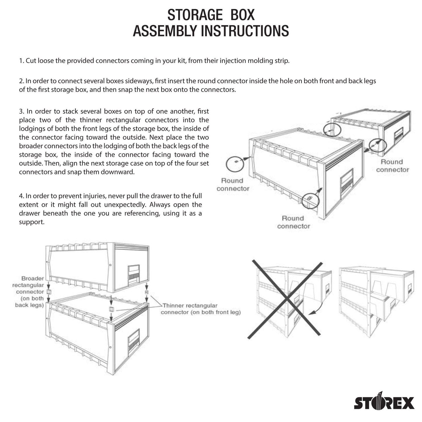 Storex 24-Inch Archive Locking Storage Box for Legal Size Files, Black/Grey (61155U01C)