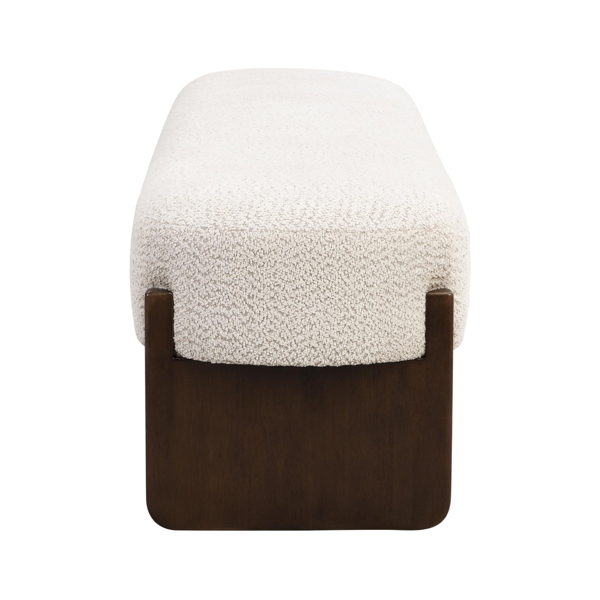 Christopher Knight Home Arden Minimalist Style Rectangular Loop Yarn Fabric Ottoman Bench, Rubberwood Frame, Entryway Bench, Living Room Sofa Extra Seat, End of Bed Footstool, Beige+Brown