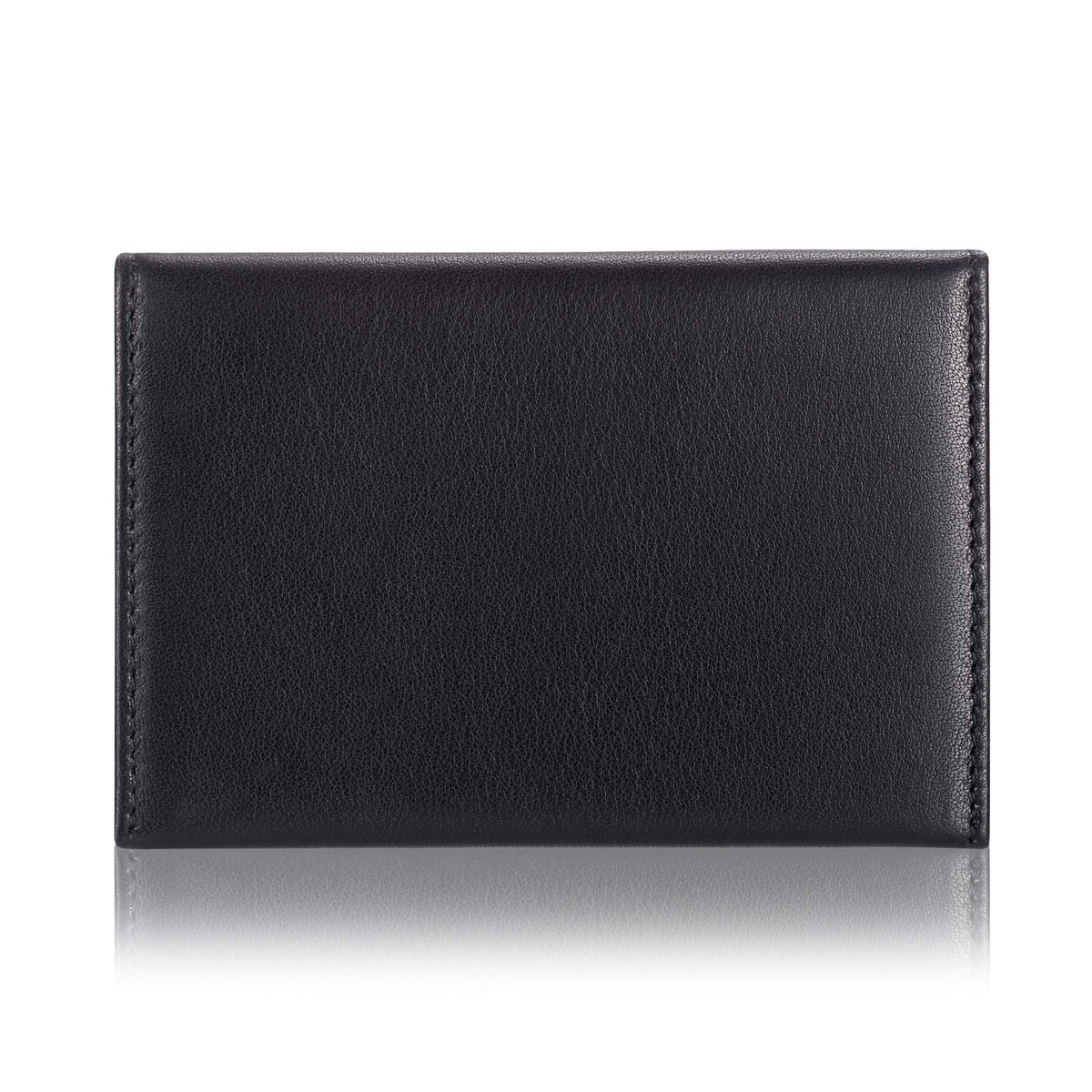 HISCOW Envelope Business Card Case with Magnet Closure - Italian Calfskin (Black)