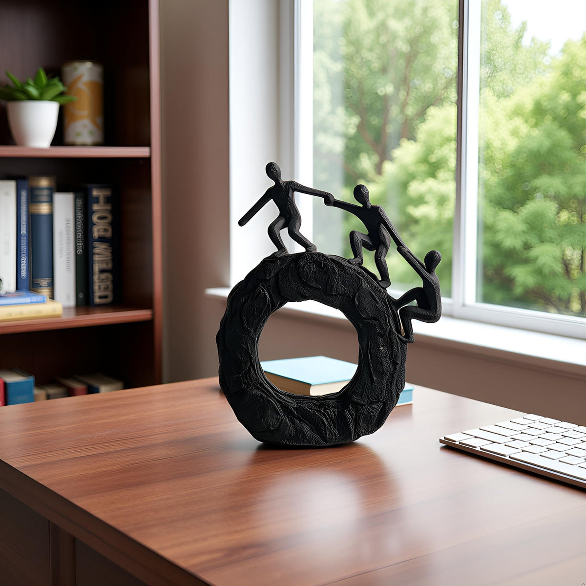 Hebdids Abstract Sculptures - Living Room and Office Dynamic Climbing Wall Character Decoration, Black Statue 7x8x1.5 inches Elegant Black Home Decoration Gift Creativity