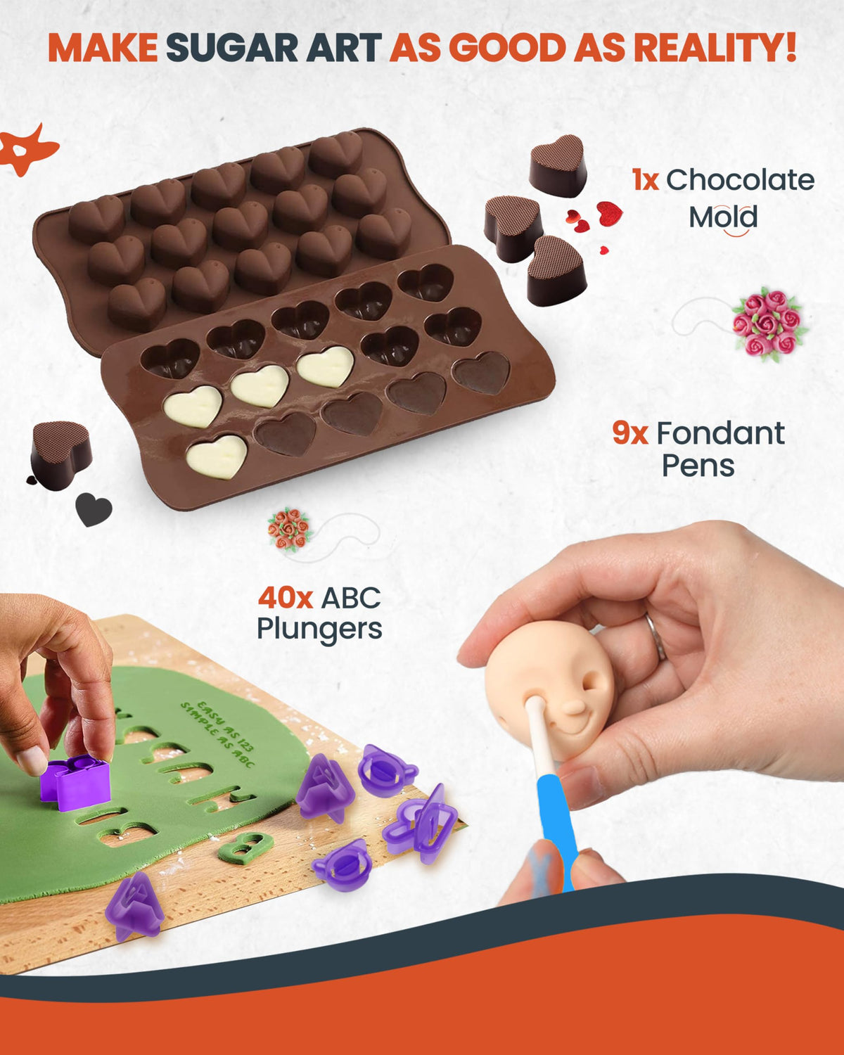 RFAQK 700PCs Cake Decorating Kit with Baking Supplies - Cake Turntable for Decorating with Baking Pans, Leveler, 24 Numbered Piping Tips, 2 Spatulas, Fondant Tools, Video Course, Pattern Chart & More