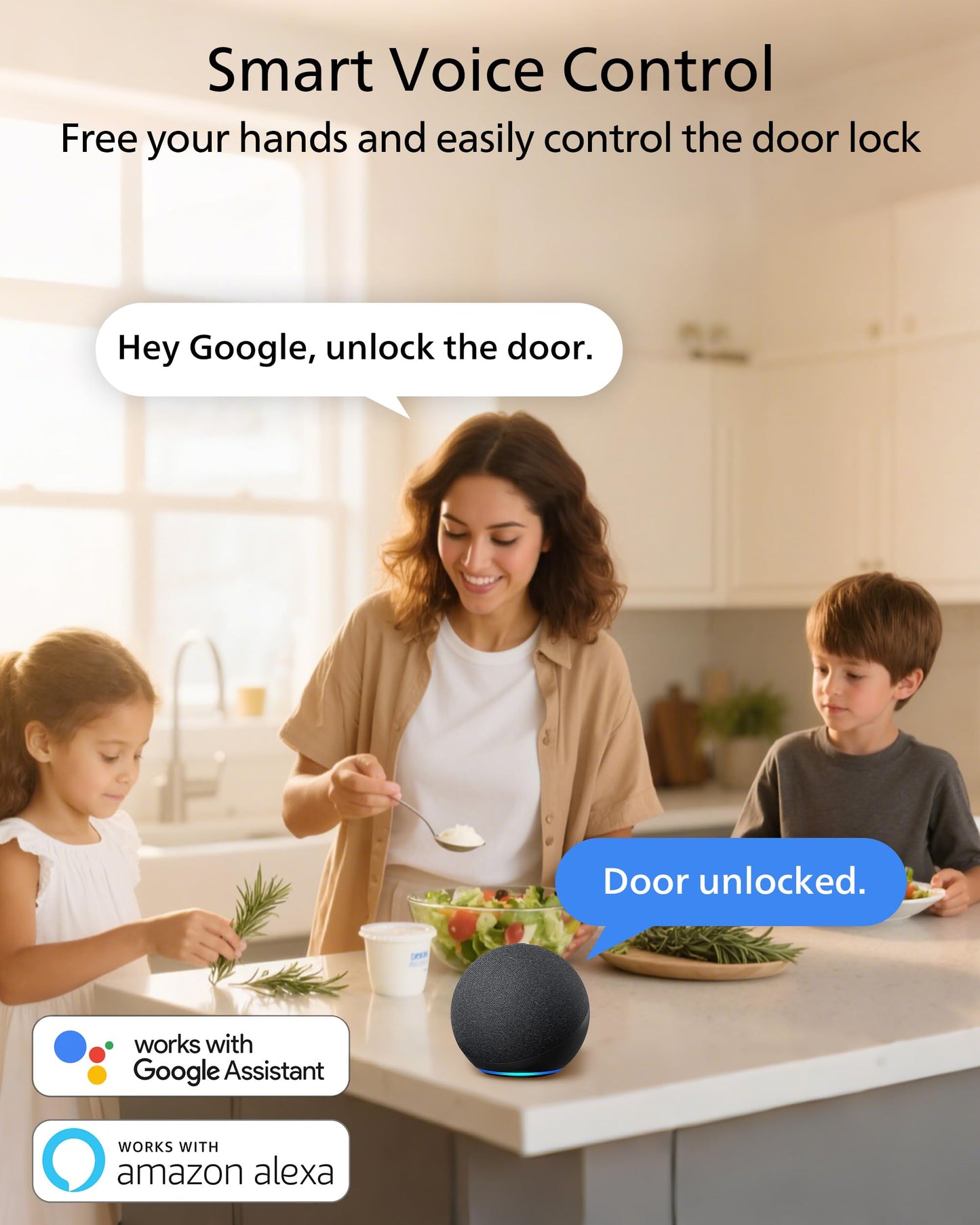 Philips Wi-Fi Smart Door Lock with Handle Set, Keypad Deadbolt for Front Door, Fingerprint Keyless Entry Door Lock with App Remote Control, IP53 Waterproof, Auto Lock, Security Easy Installation