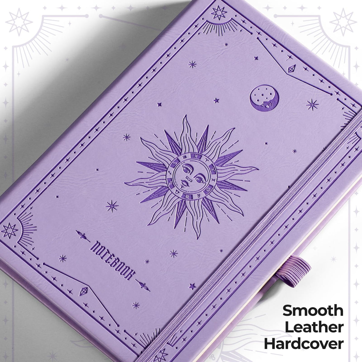 EMSHOI Blank Notebook Journal - 320 Pages, 100gsm Thick Paper, A5 Hardcover Leather, Art Sketchbook for Drawing, Unlined, Plain Sketch Book for Women Men Work Writing, 5.75 x 8.38, Light Purple