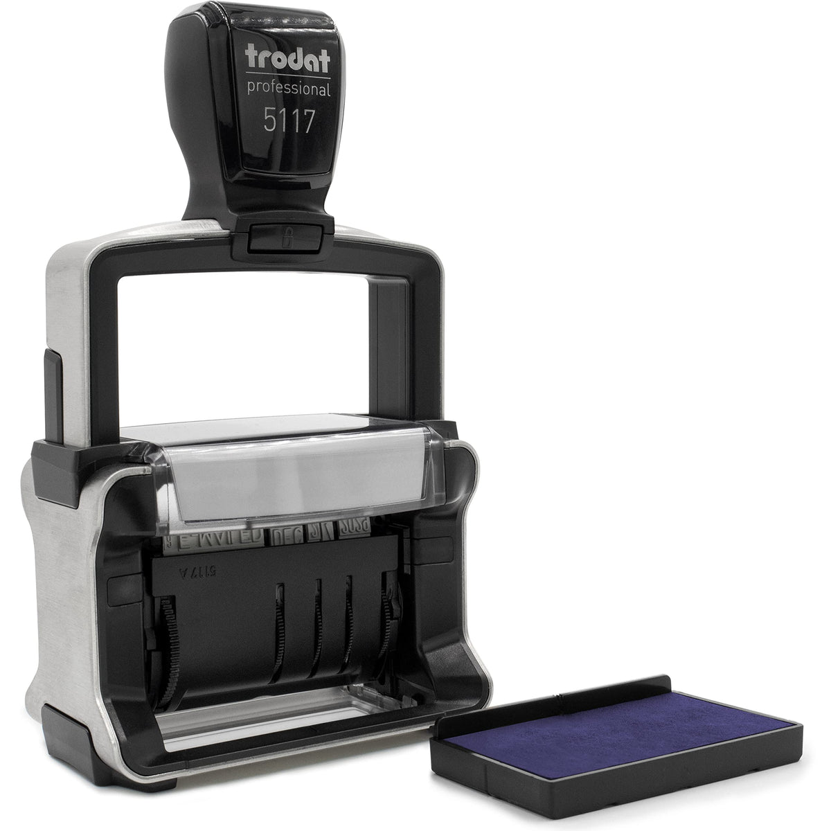 Rubber Stamp Creation - 5117 Professional 12-Message Stamp w/Dater, Self-Inking, Blue Ink Color