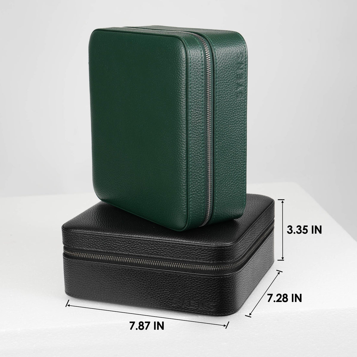 SYENS Real Genuine Leather Watch Travel Case 6 Watches Box, Suitable for all Watches and Smartwatches under 60mm Storage Organizer for Man and Women (6W-Z-BBL)