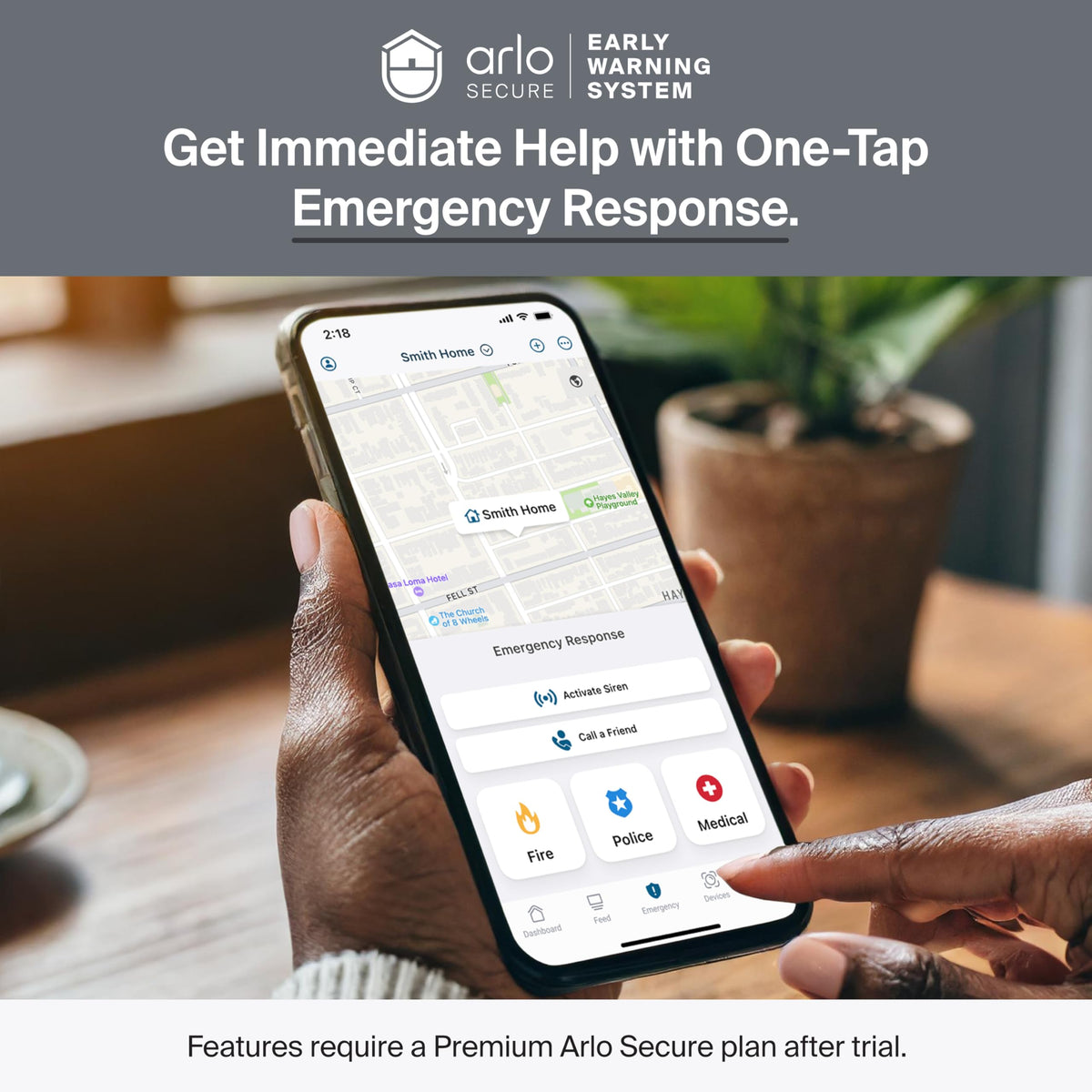 Arlo Ultra (3rd Gen - 2025 Release) 4K Security Camera + SmartHub, Battery Power, Emergency Response, AI Summary, 1-Month Trial of Secure Plan, 180° Field of View, 3 Cam, White, Motion Alert