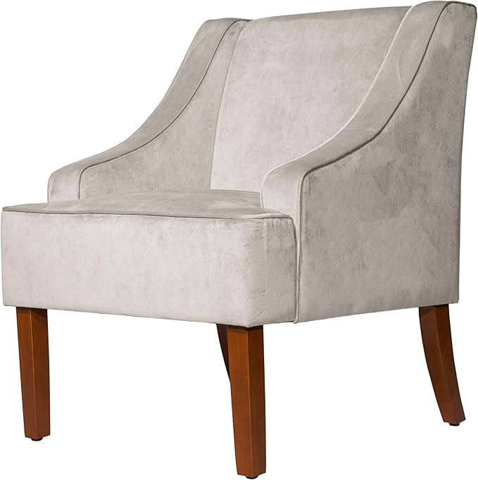 HomePop Swoop Arm Accent Chair, Velvet Grey