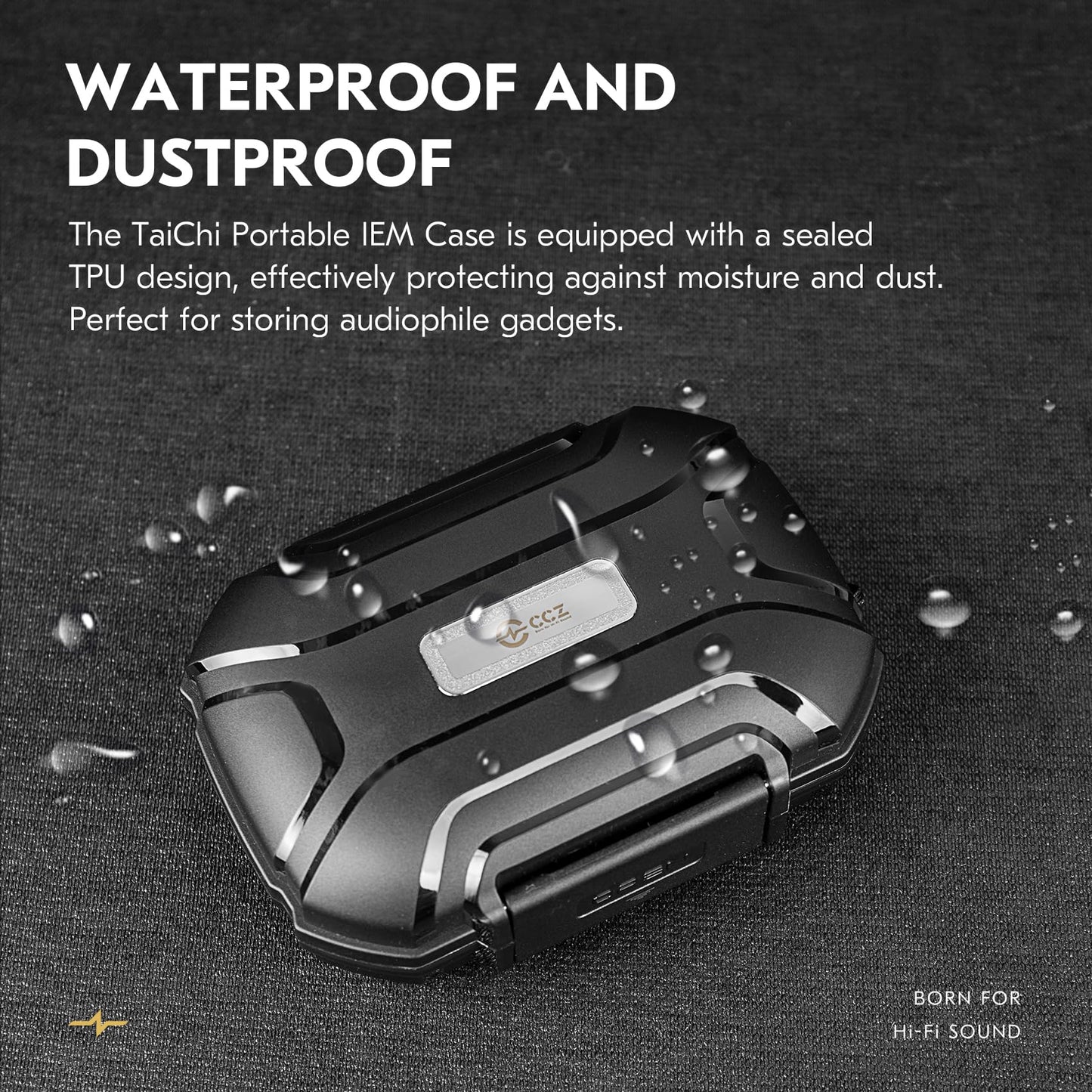 CCZ ZC01 in Ear Monitor Case, Portable Earbud IEMs Case, Waterproof Earphone Storage Box, Travel Carrying Organizer for Headphones, IEM Cables, Fit for KZ ZS10 Pro/ZS10 Pro X/ZS12 Pro X (Black)