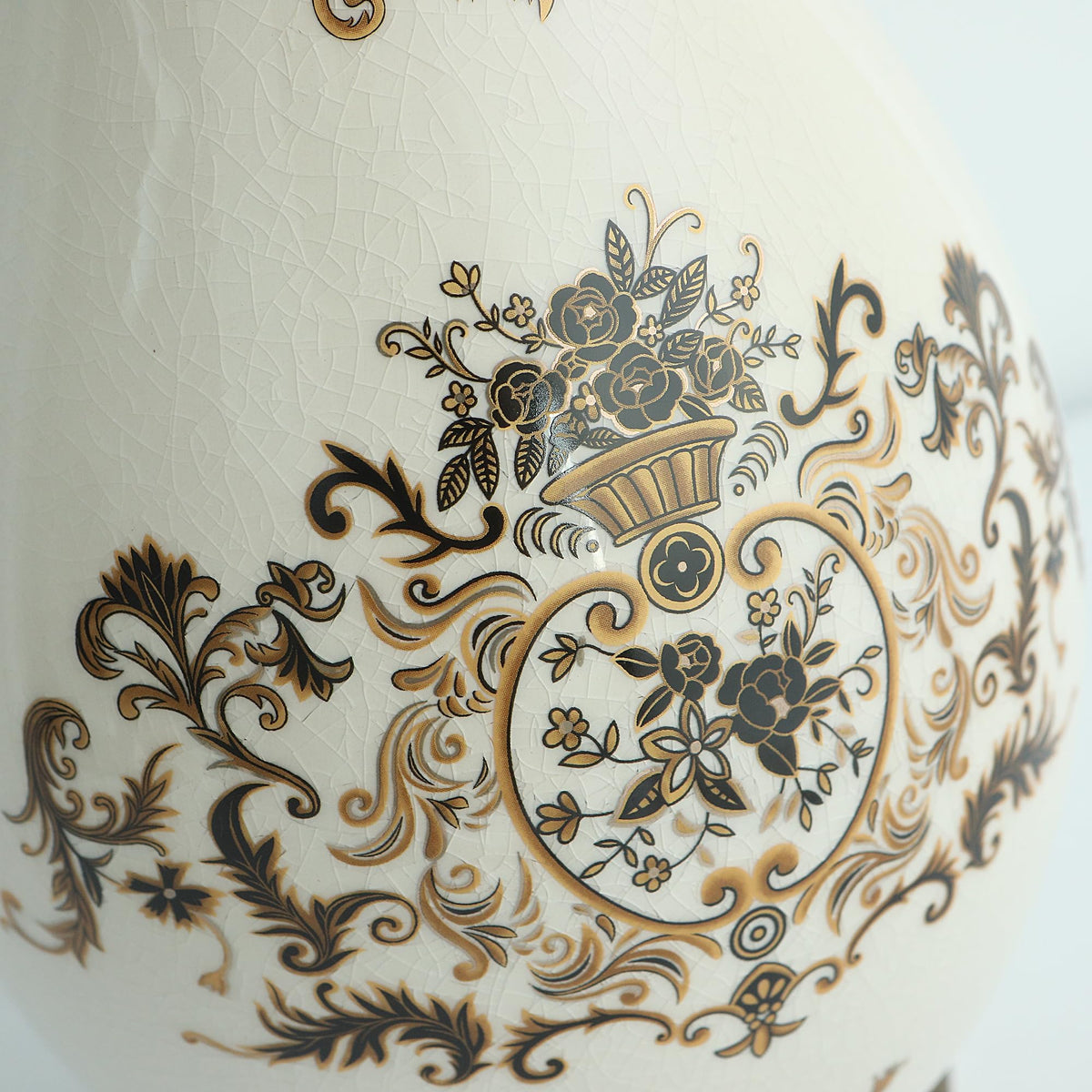 Modern Large Table Ceramic White Flower Vase -14.6 inch Tall -Home Decor Living Room Kitchen Bedroom Decorations for House Book Shelf Office Coffee Desk Dining Fireplace. (White)