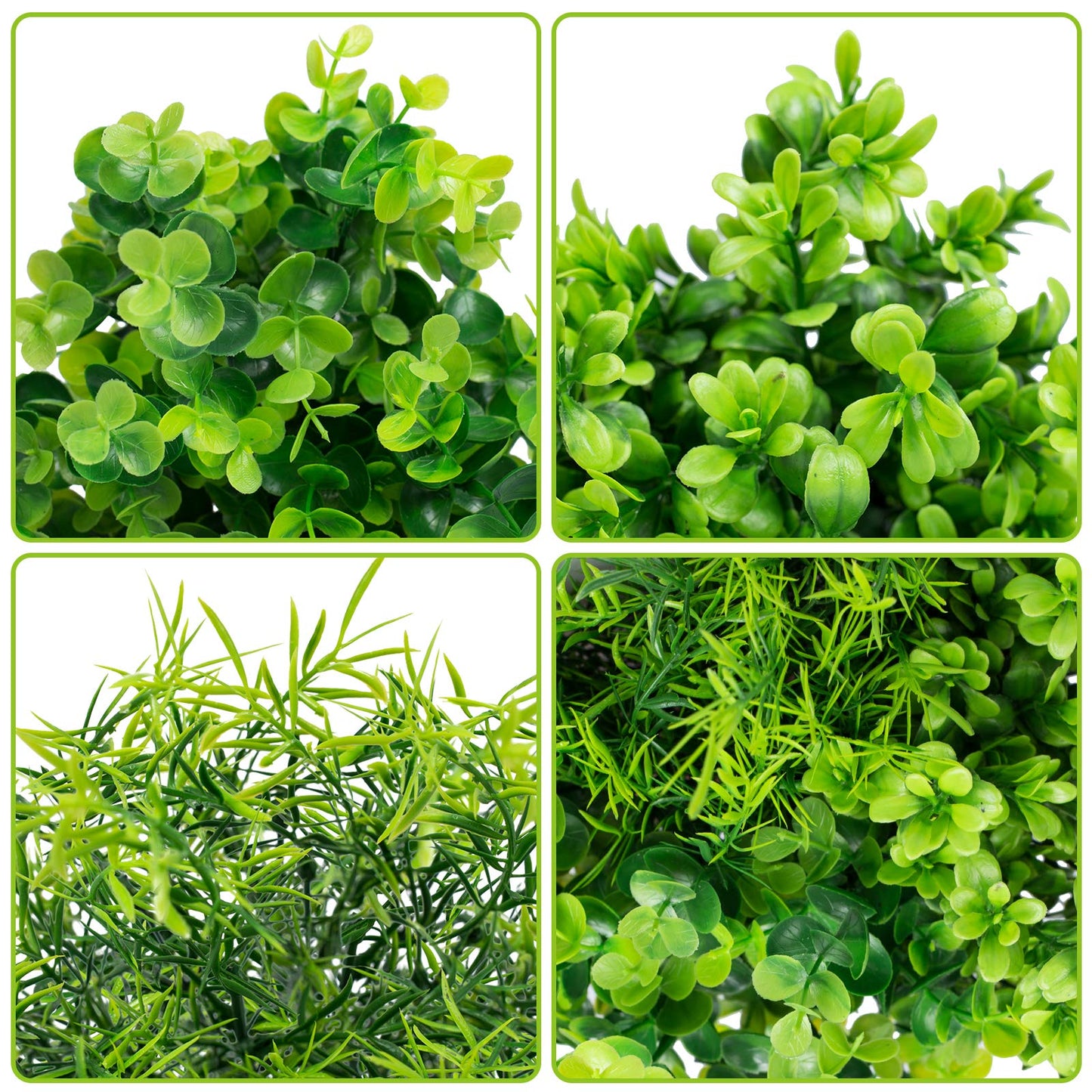 Ouddy Decor 6 Bundles Artificial Greenery Stems Mixed Fake Plastic Plants Eucalyptus Rosemary Faux Magnolia for Outdoor Indoor Garden Home Window Box Decor