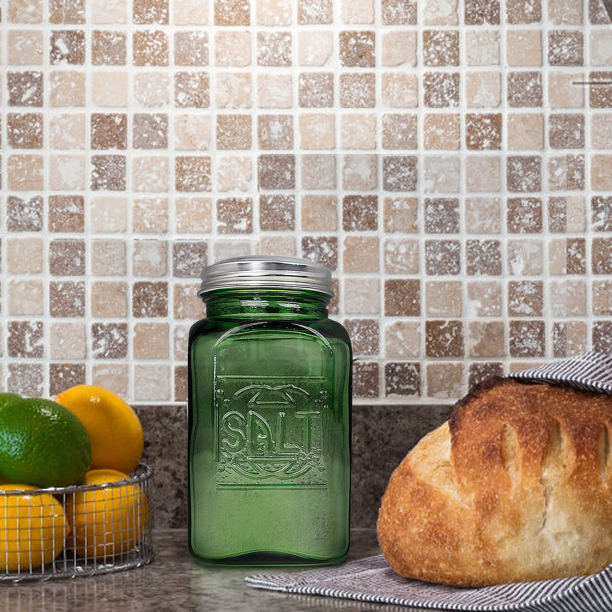 Ritadeshop Depression Style Glass Salt and Pepper Shakers (Green)