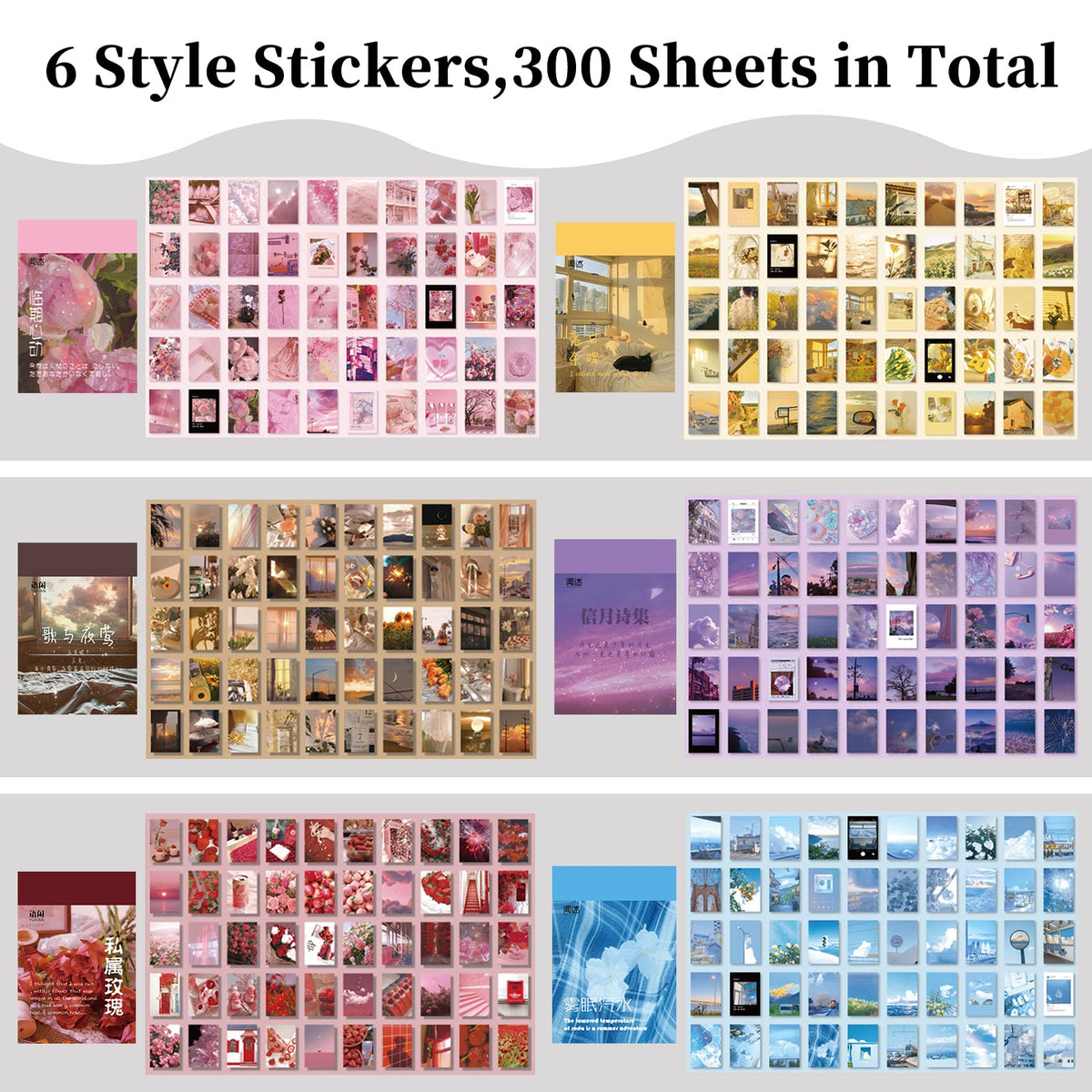600 Pieces Washi Sticker Set, 12 Set Scrapbooking Diary Planner Album Diary Notebook, Scrapbooking Sticker Journaling Supplies for DIY Arts and Crafts Card Making Laptop Decoration