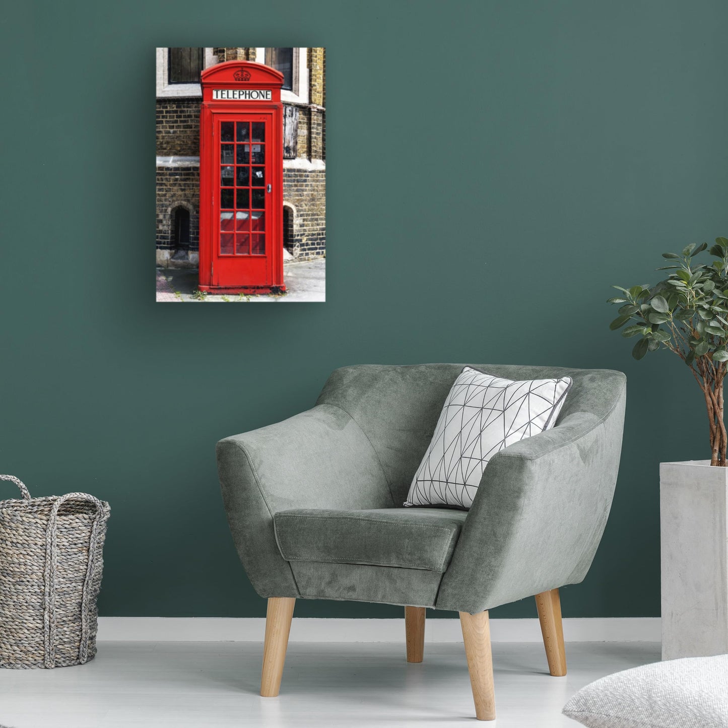 Wrapped Canvas Wall Art - Philippe Hugonnard 'English Phone Booth London' Wall Art for Living Room, Bedroom, or Office Décor - 30x47