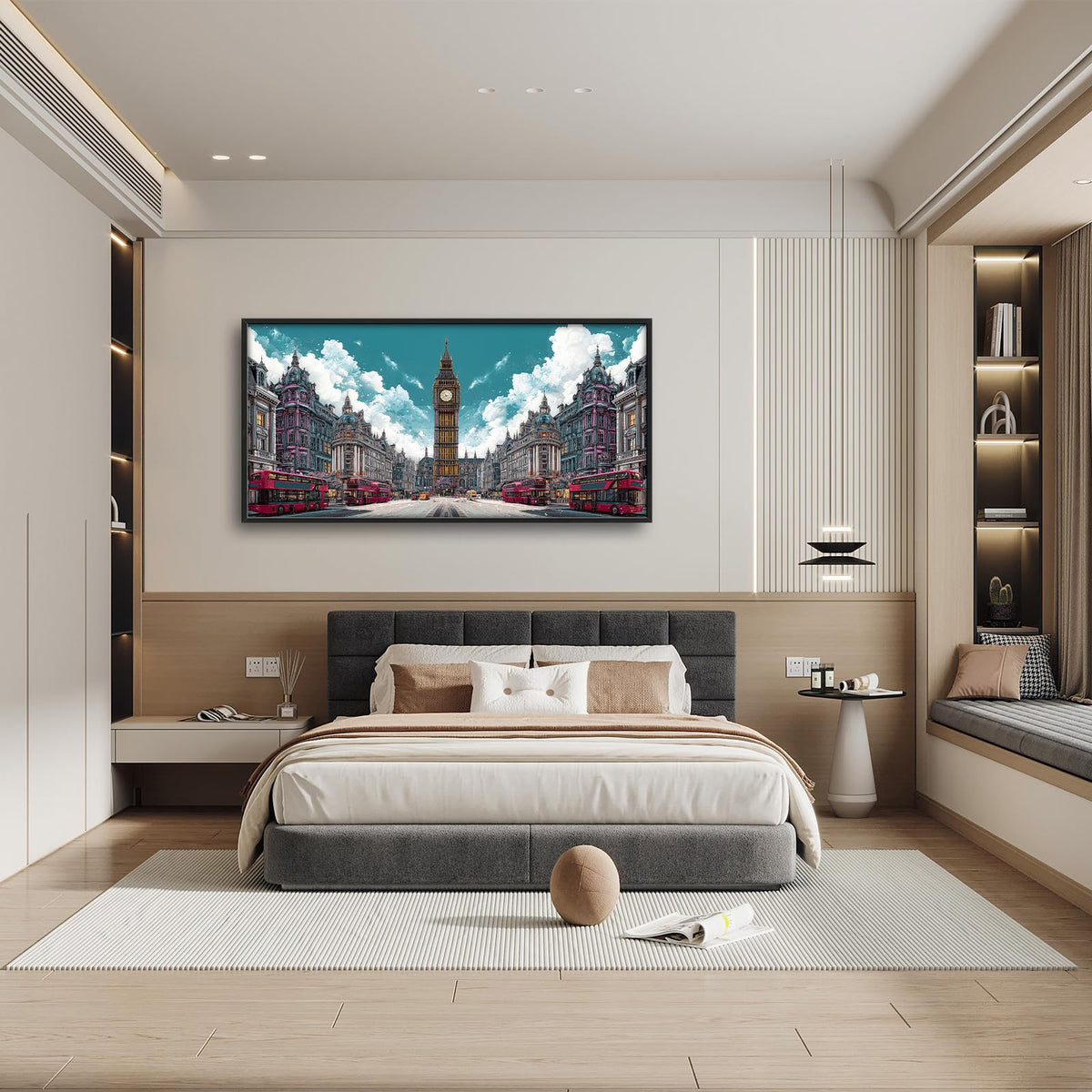 Large Wall Art For Living Room London Big Ben Canvas Wall Decor England Cityscape Pictures Paintings Prints Big Artwork Framed Modern Decorations For Office Bedroom Bathroom Gifts 60" x 30"