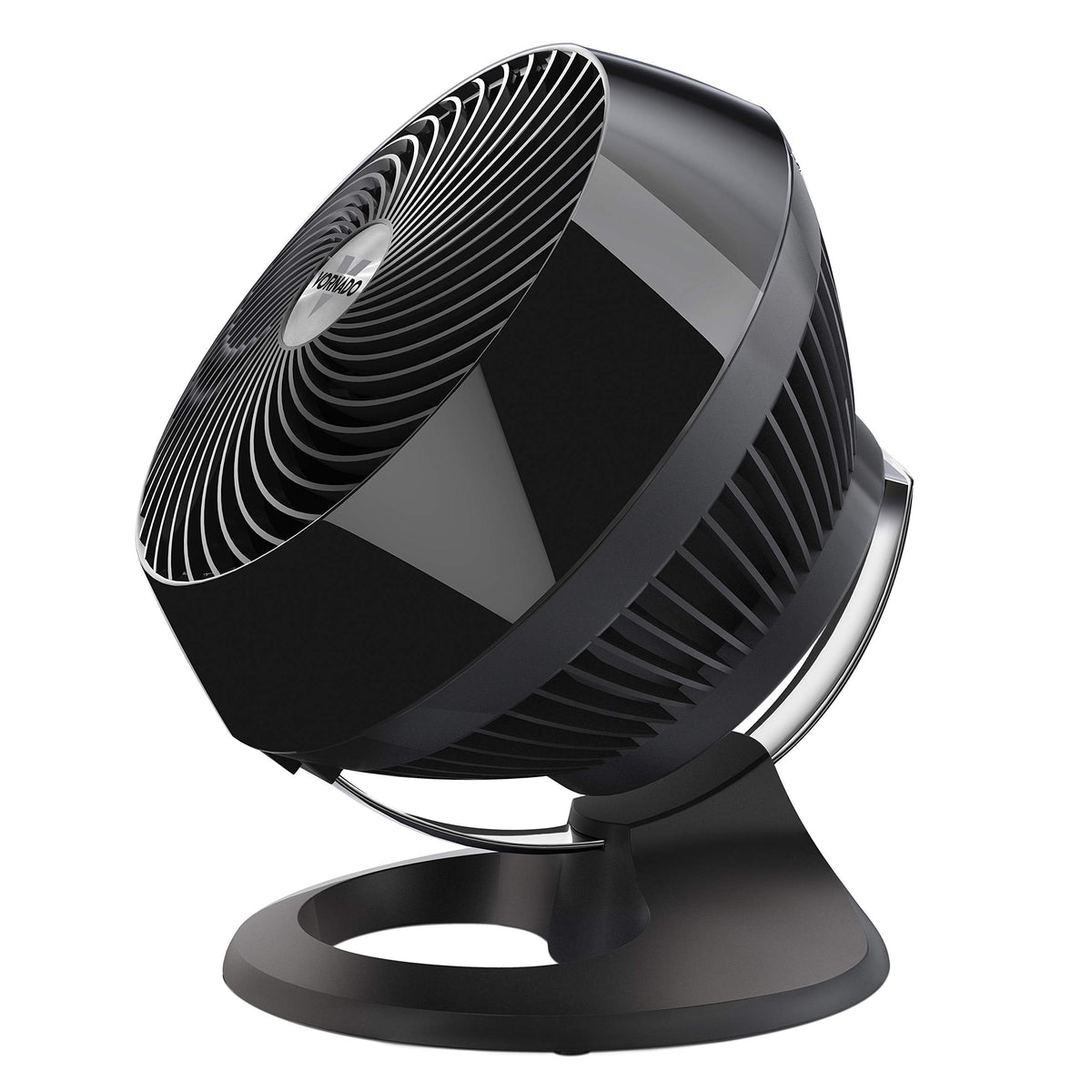 Vornado 660 Large Air Circulator Fan, 4-Speed, Whole Room Electric Fan with 90-Degree Tilt, Chrome Glide Bar, Quiet Cooling for Bedroom, Office, Dorm Room, Black Indoor