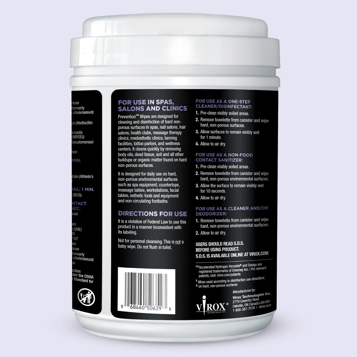 Prevention All Purpose Disinfectant Wipes – Canister of Cleaning Wipes for Salons, Spas, Wellness Centers and Yoga Studios – Hospital Grade Surface Sanitizing – 160 Count