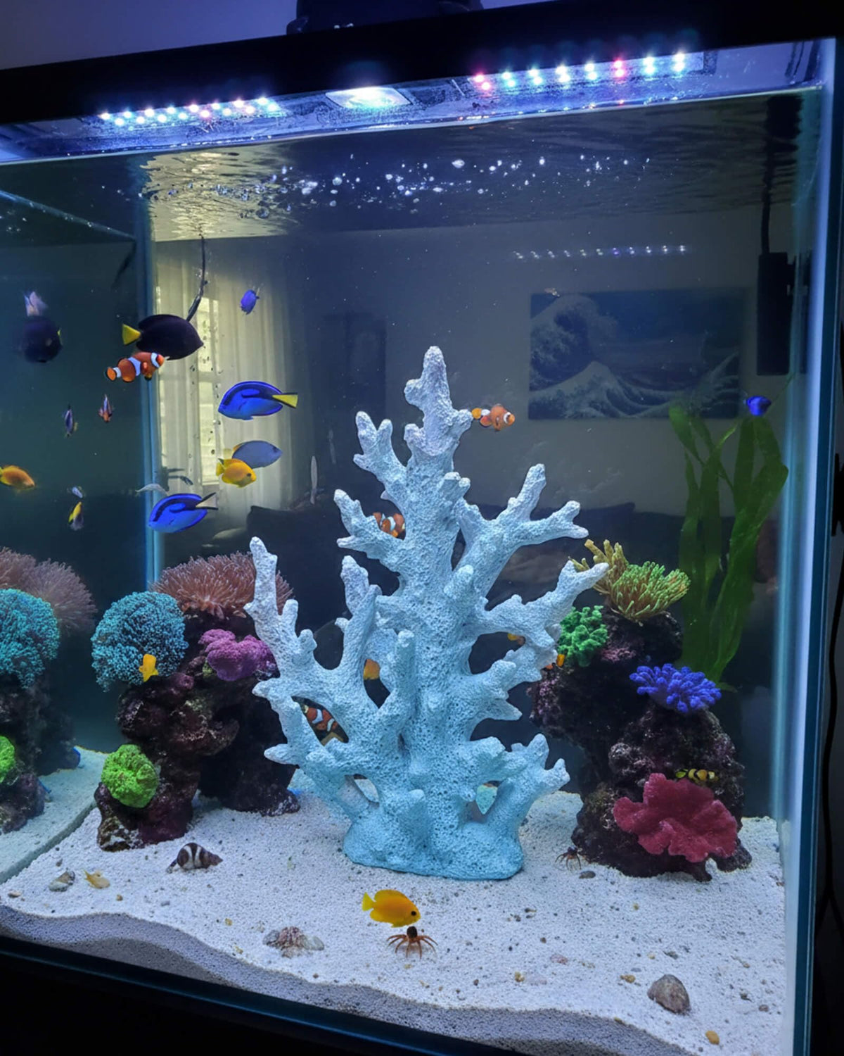 ZASEUCI Lifelike Coral Reef Sculpture Statue - Handmade Resin Ocean Decor for Aquarium, Desk, Bathroom, Shelf - Coastal Beach Nautical Theme Gift for Home & Office