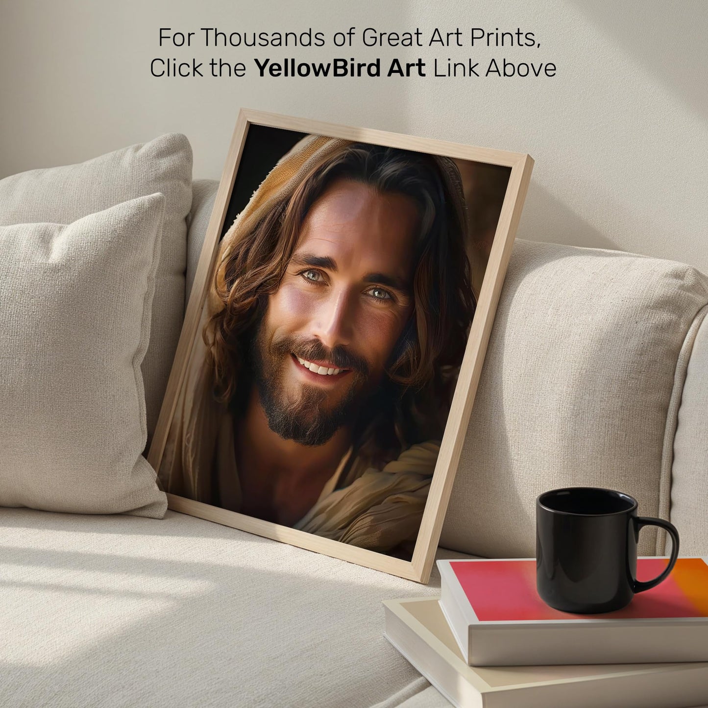 Jesus Portrait Wall Art Print - 11x14 Christian Canvas Art - Inspirational Religious Home Decor - Modern Spiritual Artwork for Living Room Bedroom - Picture of Christ - Premium Quality - Unframed