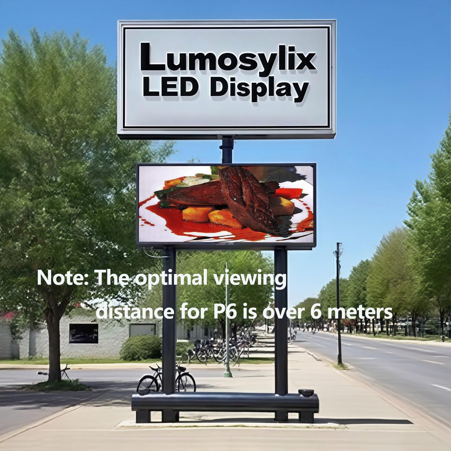 P6 Programmable LED Sign Supports Text/Image/Video, 40"x17" Outdoor Scrolling LED Digital Display for Business, IP65 Waterproof Electronic Message Board with WiFi & USB Control