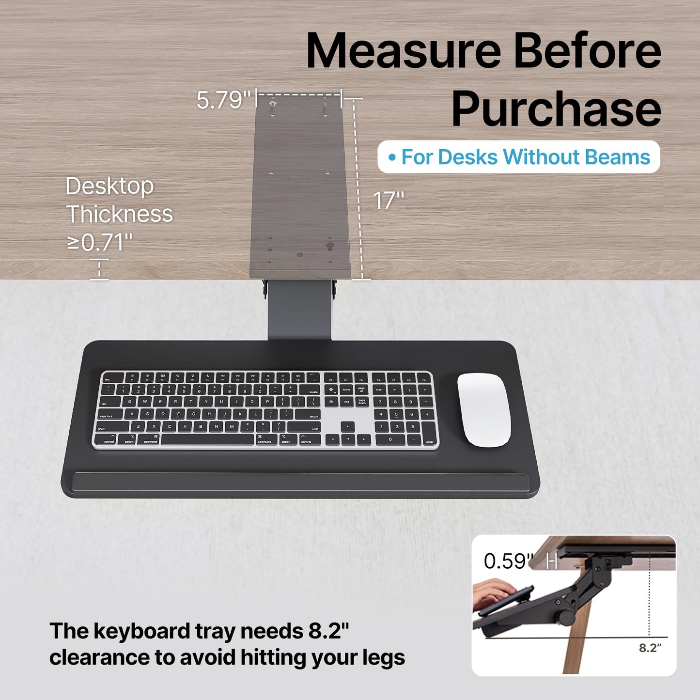 PEGZONE Keyboard Tray Under Desk with Storage Drawer, Height Adjustable Keyboard Tray Slide Out Swivel Tilt, Ergonomic Under Desk Mount Keyboard & Mouse Holder for Gaming Home Office, 25x11'', Black