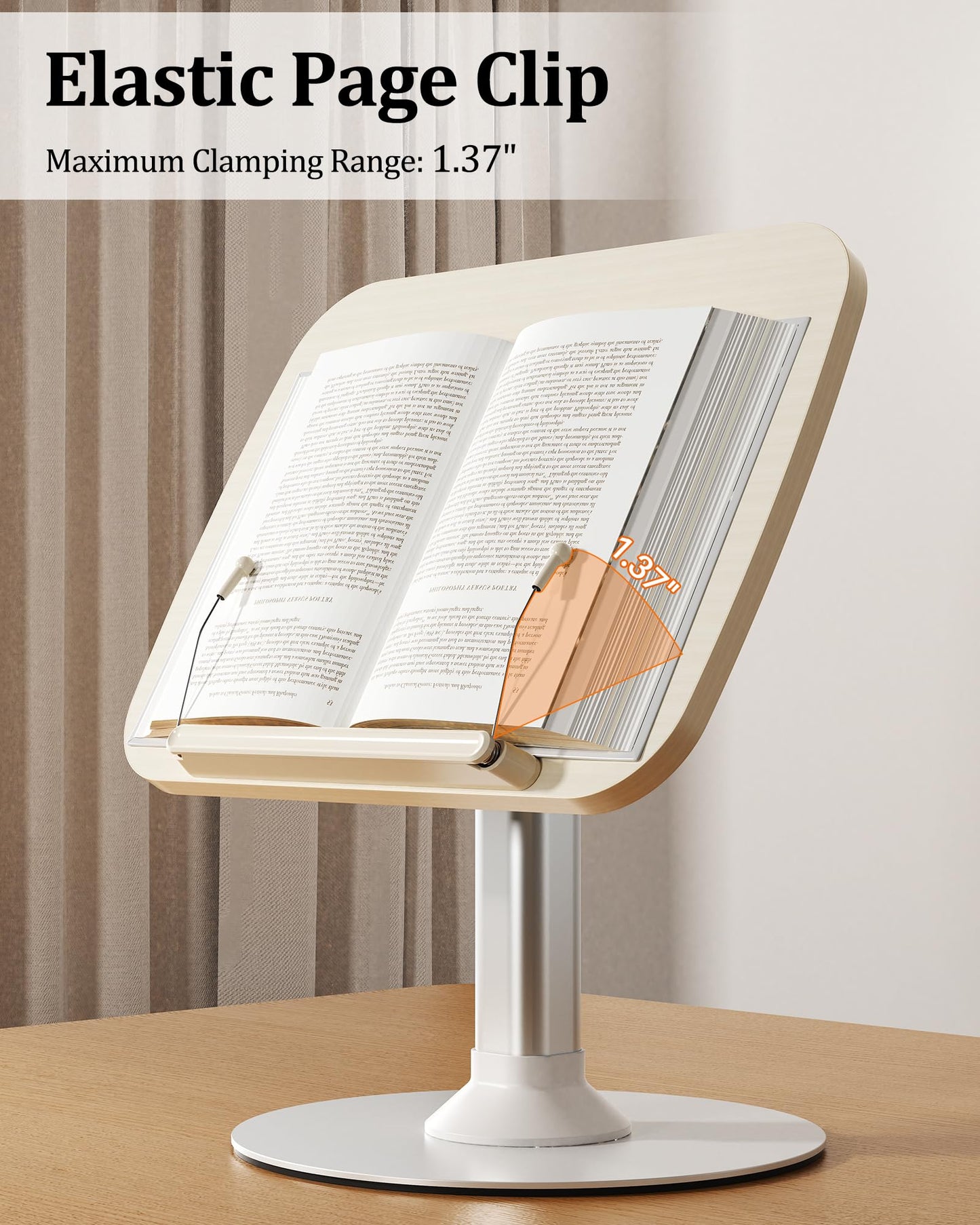 2-in-1 Kids Reading Stand for Books and Tablets,Adjustable Angle Height Book Holder with Book Clip,Kid-Friendly Ergonomic Book Holder for Toddlers,Laptop Riser Stand for Homeschool Floor Couch Bed Car
