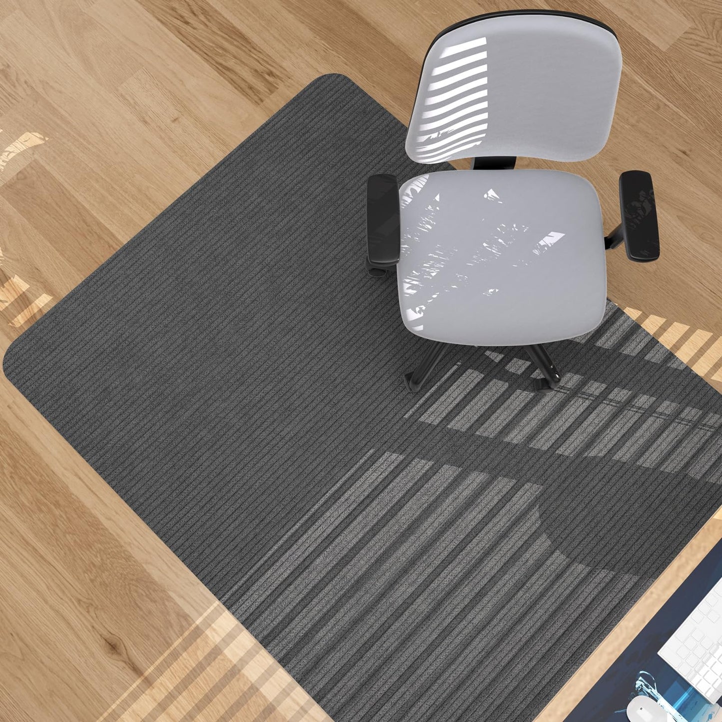 Placoot Desk Chair Mat for Hardwood Floor & Tile 55"x35" Office Chair Mat for Rolling Chairs Large Anti-Slip-Recyclable Material Computer Chair Rug for Office/Home