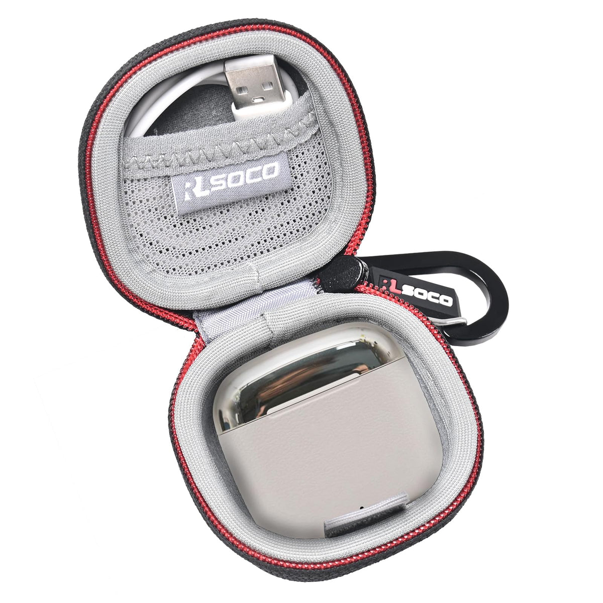 RLSOCO Hard Case for Huawei FreeBuds SE 2/SE 3 Wireless Earbuds - Black | Shockproof, Dustproof, Water-Resistant Storage Pouch, with Sturdy Metal Hook (Case Only)