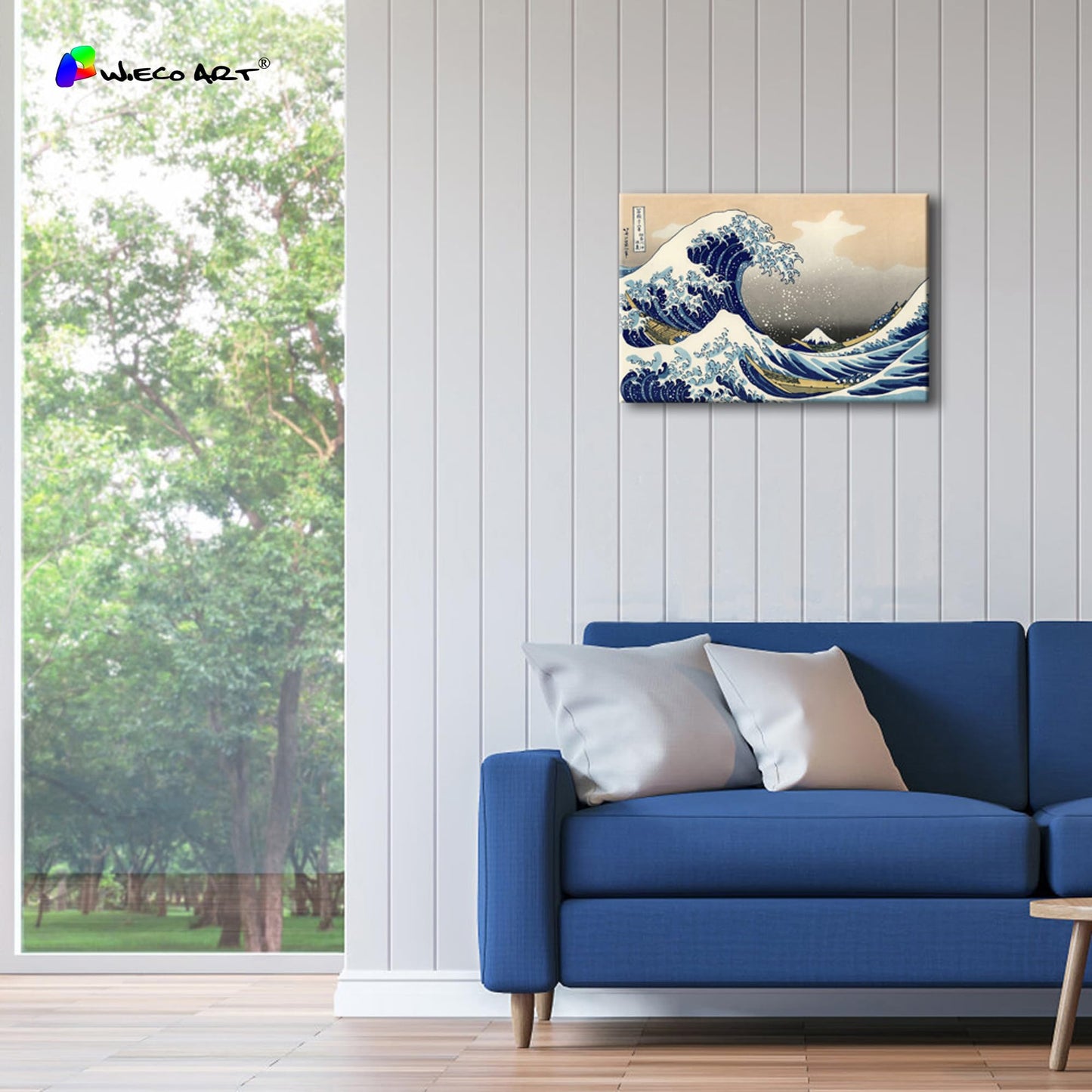 Wieco Art Canvas Prints Wall Art Ocean Beach Picture Paintings for Home Office Decorations Wall Decor Great Wave of Kanagawa Katsushika Hokusai Modern Stretched and Framed Landscape Sea Artwork