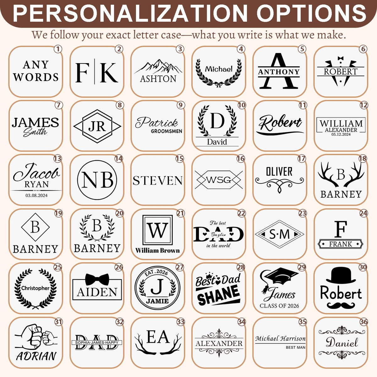 Personalized Toiletry Bag for Men, Engraved Name & Text, Father's Day Birthday Gifts for Men, Dad, Leather Men's Toiletry Bag for Traveling, Customized Birthday Gifts for Husband, Grandpa, Lover