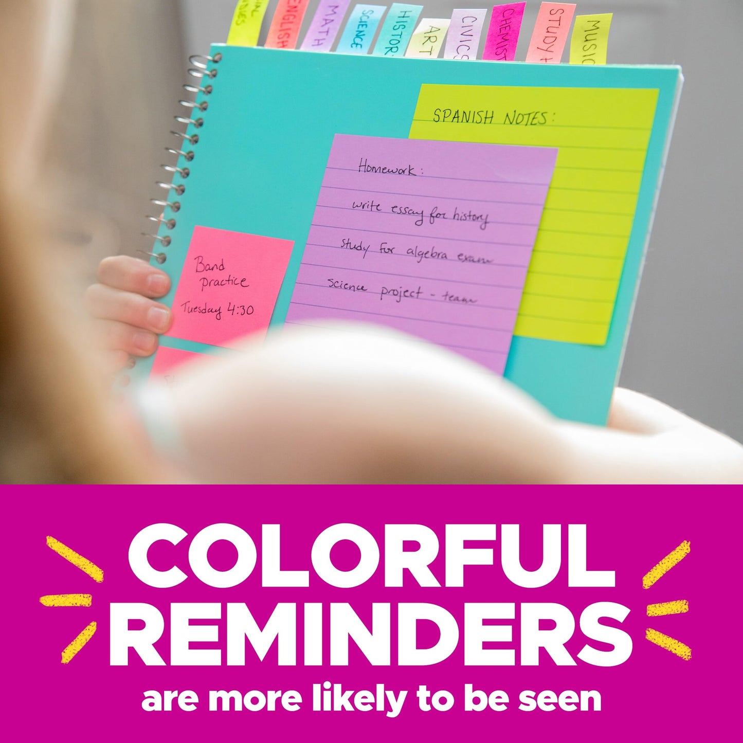 Post-it Super Sticky Notes, 15 Sticky Note Pads, Multi-Size., School Supplies, Office Products, 2X the Sticking Power, Supernova Neons Collection