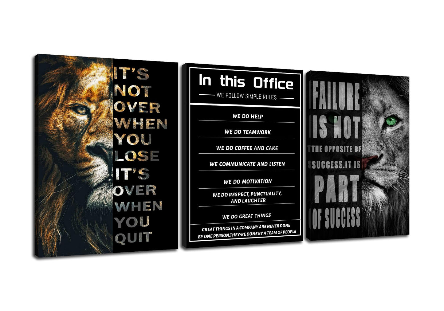 Inspirational Canvas Wall Art Motivational Painting Positive Entrepreneur Quotes Posters In This Office Pictures Print Wall Decor Artwork for Bedroom Office Framed Ready to Hang [36''W x 16''H]