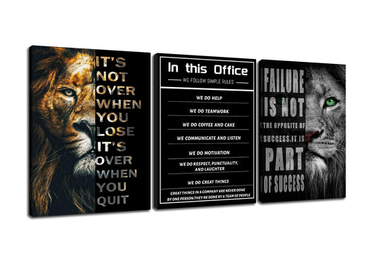 Inspirational Canvas Wall Art Motivational Painting Positive Entrepreneur Quotes Posters In This Office Pictures Print Wall Decor Artwork for Bedroom Office Framed Ready to Hang [36''W x 16''H]