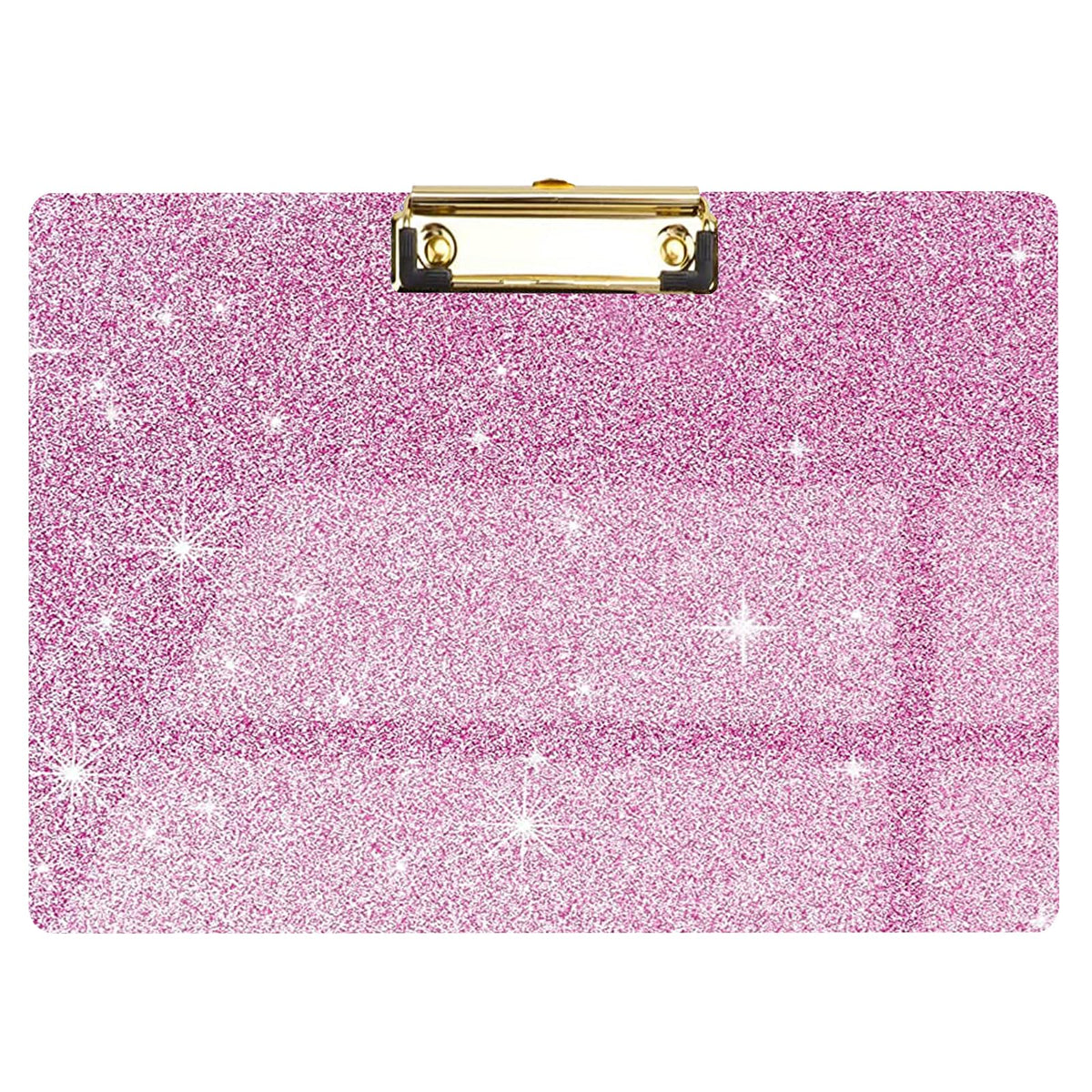 Glitter Acrylic Clipboard Horizontal, A4 Letter Standard Size, Cute Clipboards with Low Profile Clip for Drawing, Office Art Supplies - Warm Pink（9" x 12.5"）
