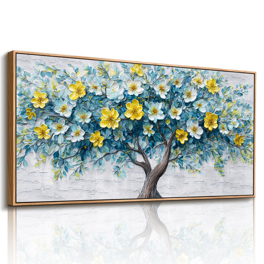 imjiayu Tree of Life Wall Art, Large Framed Wall Art, Floral Wall Decor, Nature Flower Tree Prints, Modern Abstract Art Picture, Nordic Paintings for Living Room Bedroom Kitchen Home Office 20"x40"