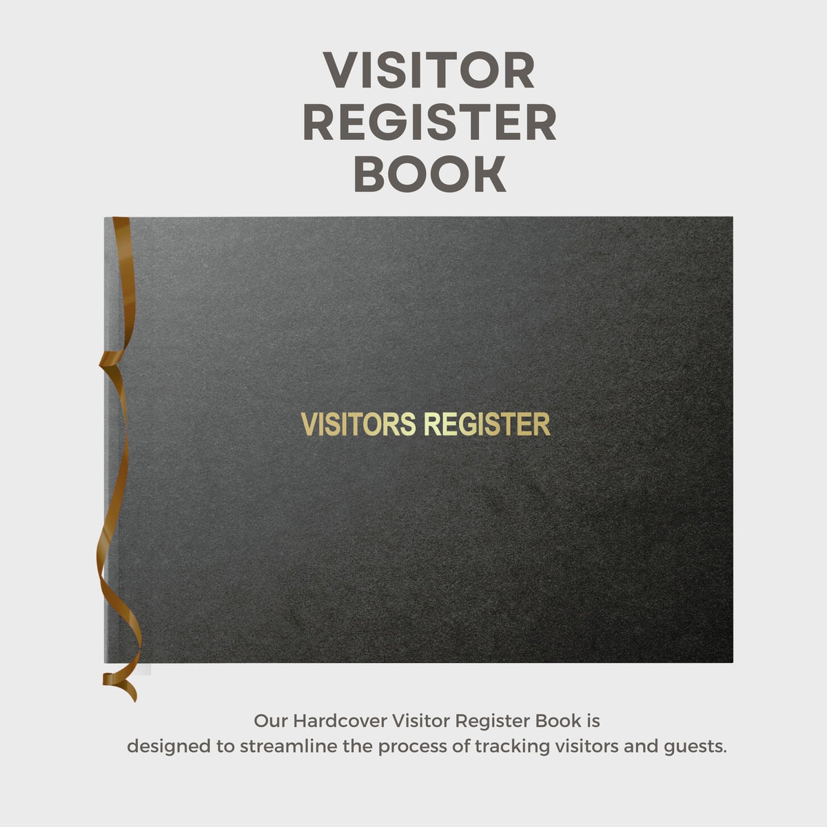 Officewerks Visitors Register & Guest Book, 120 Pages, 8 7/8" X 7", Black Hardbound Cover, Durable Smyth Sewn Binding