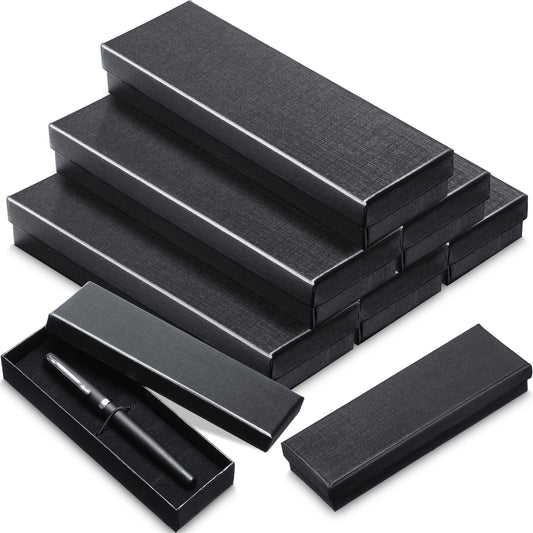 Yexiya 12 Pieces Empty Pen Gift Box with Cushion for Display Pencil Ballpoint Fountain Pen Jewelry Black Cardboard Collection Case for Wedding Business Birthday Souvenir Office Supplies