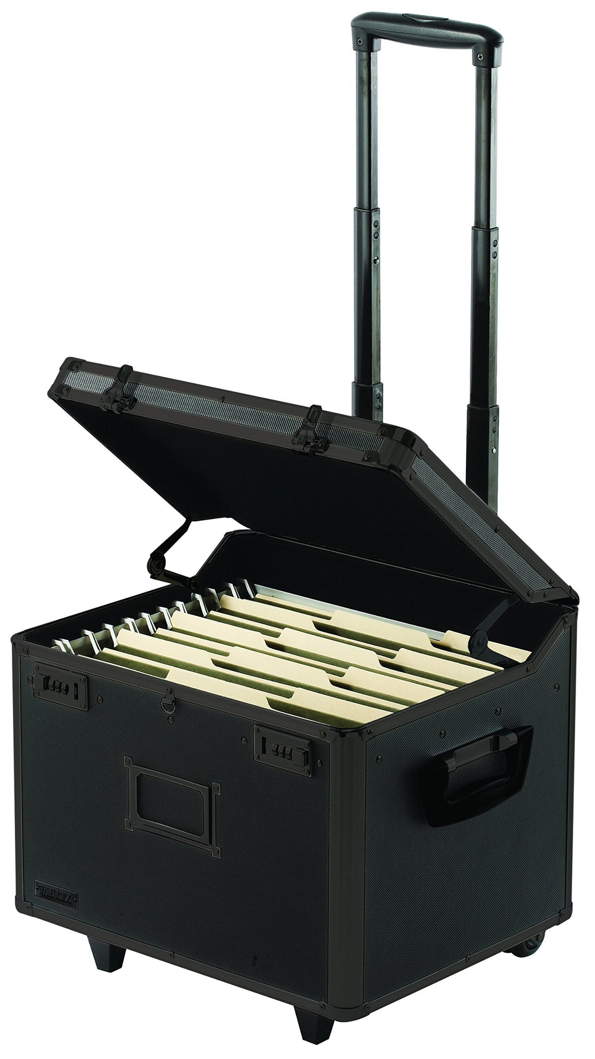 Vaultz Locking Mobile File Chest, Letter/Legal Files, 17.5" X 15.5" X 14.5", Black