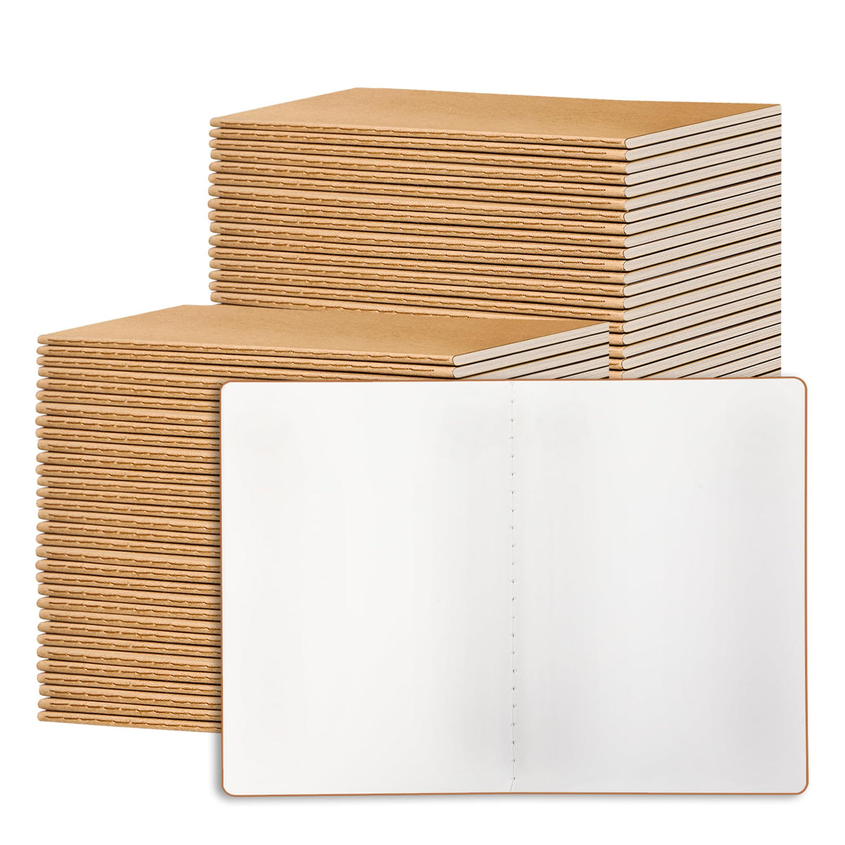 72 Pack Blank Kraft Notebooks, 8.3x5.5 Inches A5 Small Journals Bulk Blank Notebooks 80 Gsm Unlined with 60 Pages A5 Subject Notebooks Traveler Journal Set for Adult Students Back to School Supplies