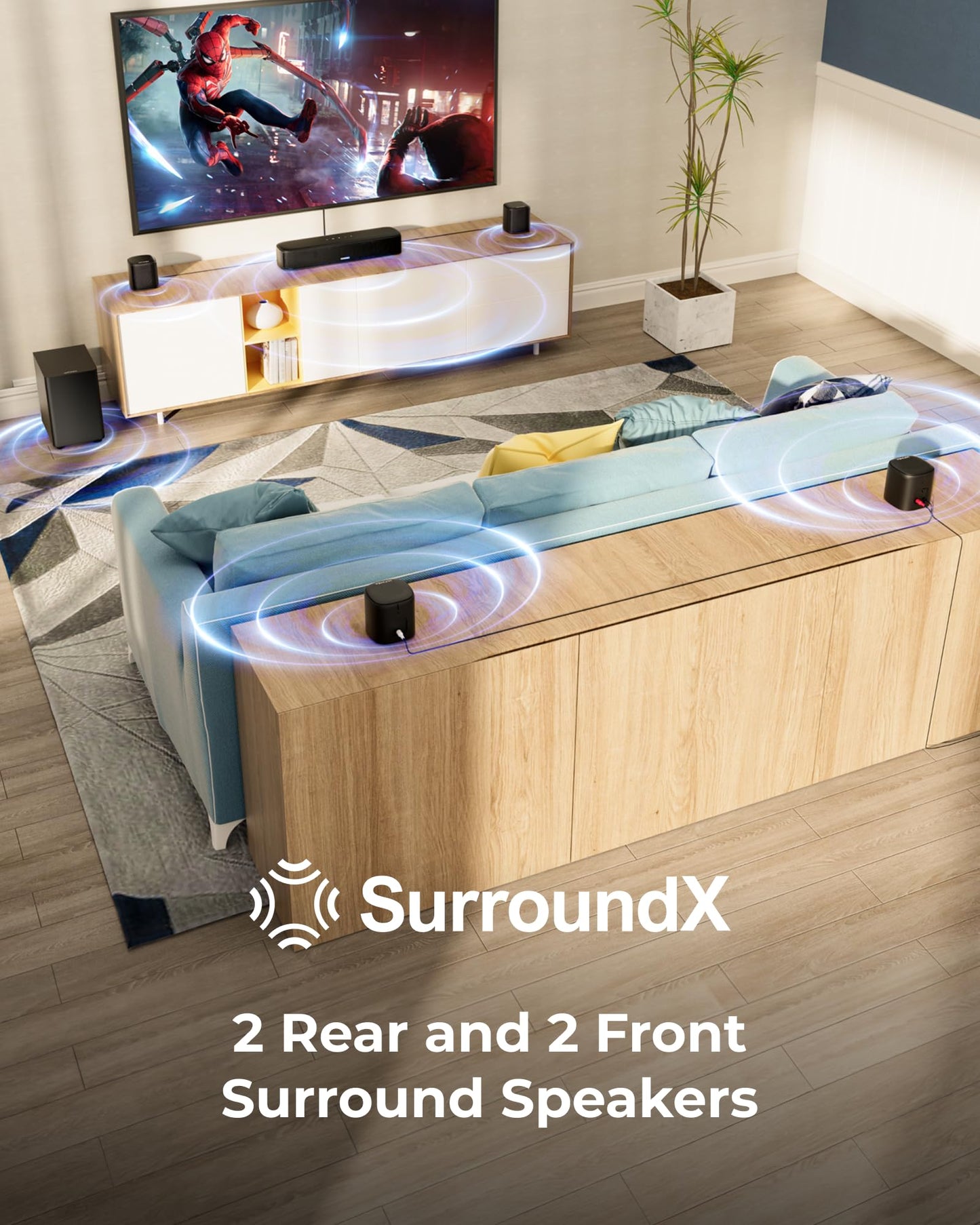 ULTIMEA 7.1ch Surround Sound Bar for Smart TV, with 4 Surround Speakers, Peak Power 330W, Surround Sound System Soundbar with Subwoofer, HDMI ARC, Bluetooth 6.0, Optical, Aux, Aura A40 Pro, 2026 Model