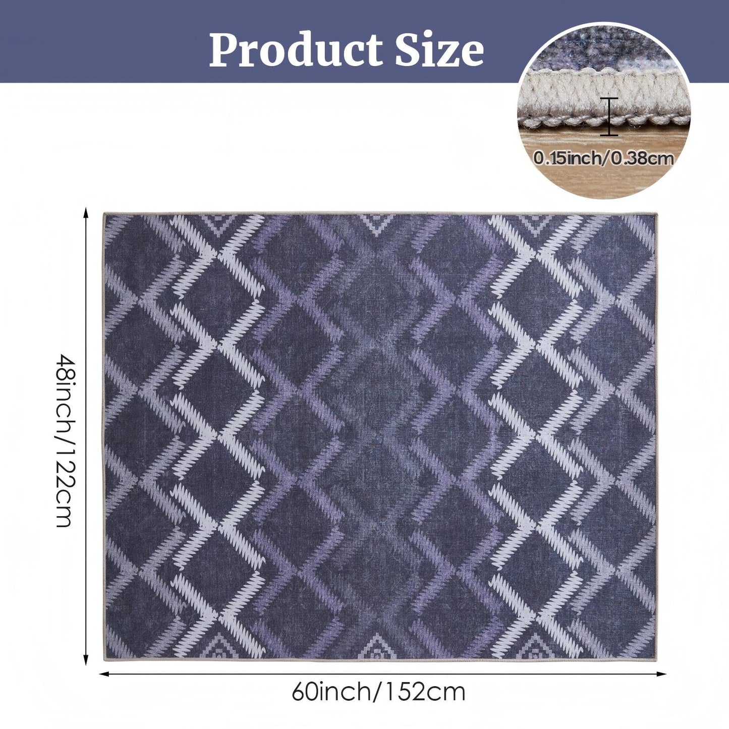 Office Chair Mat,48"x60" Desk Chair Mats,Safe Computer Chair Mat with Anti-Slip Backing,Chair Mats for Hardwood Floor with Sturdy Locked Edge,Easy to Clean Office Rug for Home/Offices
